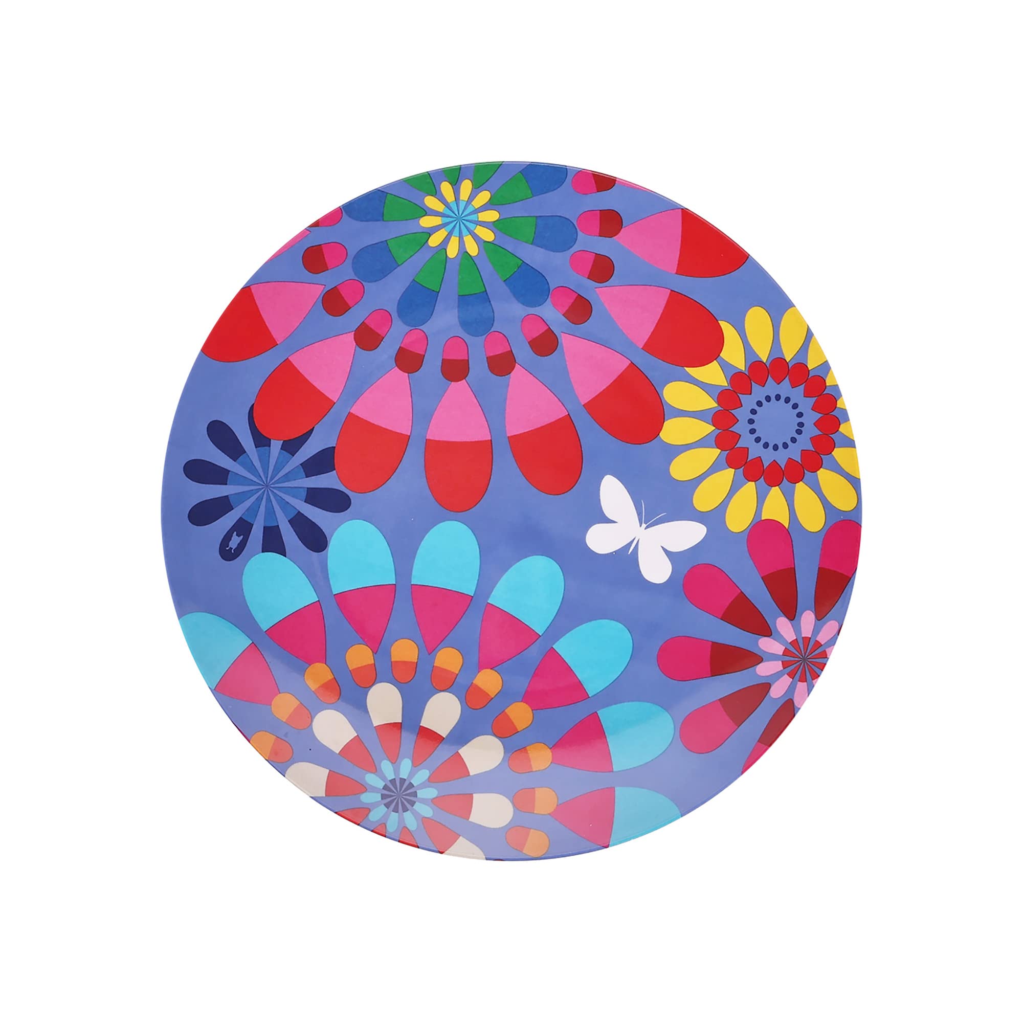French Bull Plates - 4 Piece Set - 9 inch Melamine Salad Plates Set of 4 - Melamine Dinnerware for Indoor and Outdoor - Festival