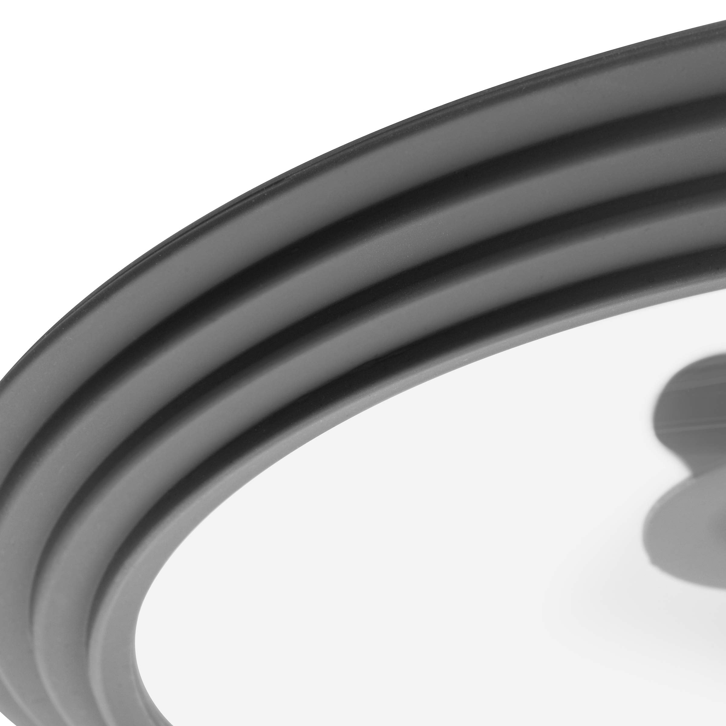 Universal Silicone Glass Lid Set For Pots Pans & Skillet Size 7, 7.5, 8, 8.5, 9, 9.5,10, 10.5,11 & 11.5 '' Inches Tempered Glass