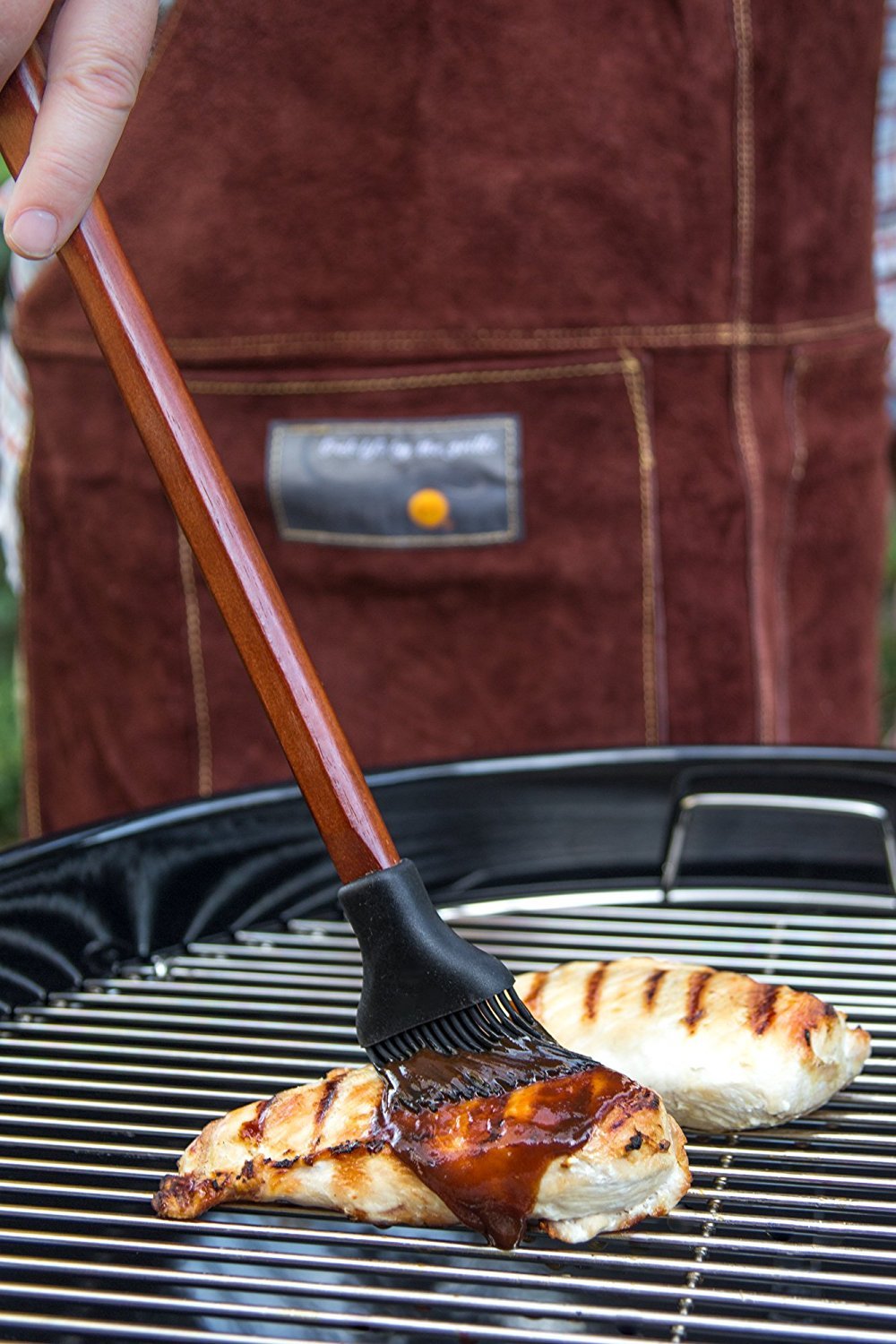 Outset Qb48 Rosewood Collection Basting Brush With Removable Silicone Bristles