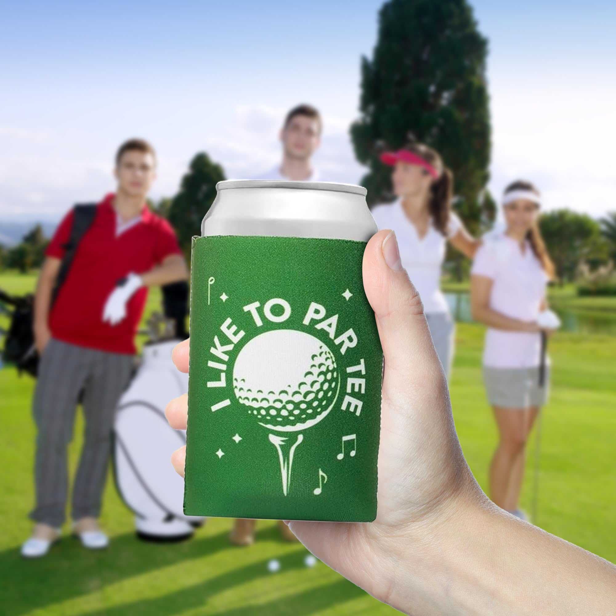 Funny Golf Drink Coolies -8 Pack - Golf Can Cooler Sleeves - Keeps Drinks Cool