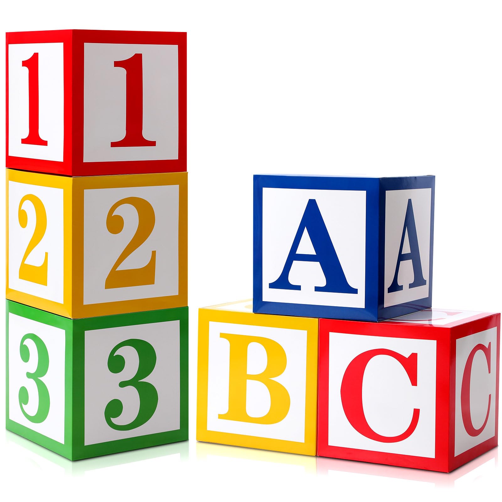 Kolldenn 6 Pcs Abc 123 Party Decorations Trunk or Treat Decoration Abc Alphabet Party Favor Balloon Box Inspire Cartoon Story De