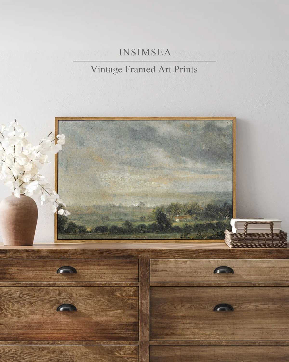 InSimSea Framed Canvas Wall Art Room Decor  Vintage Landscape Artwork Home Wall Decor  Kitchen Office Farmhouse Bathroom decor - 16x24in