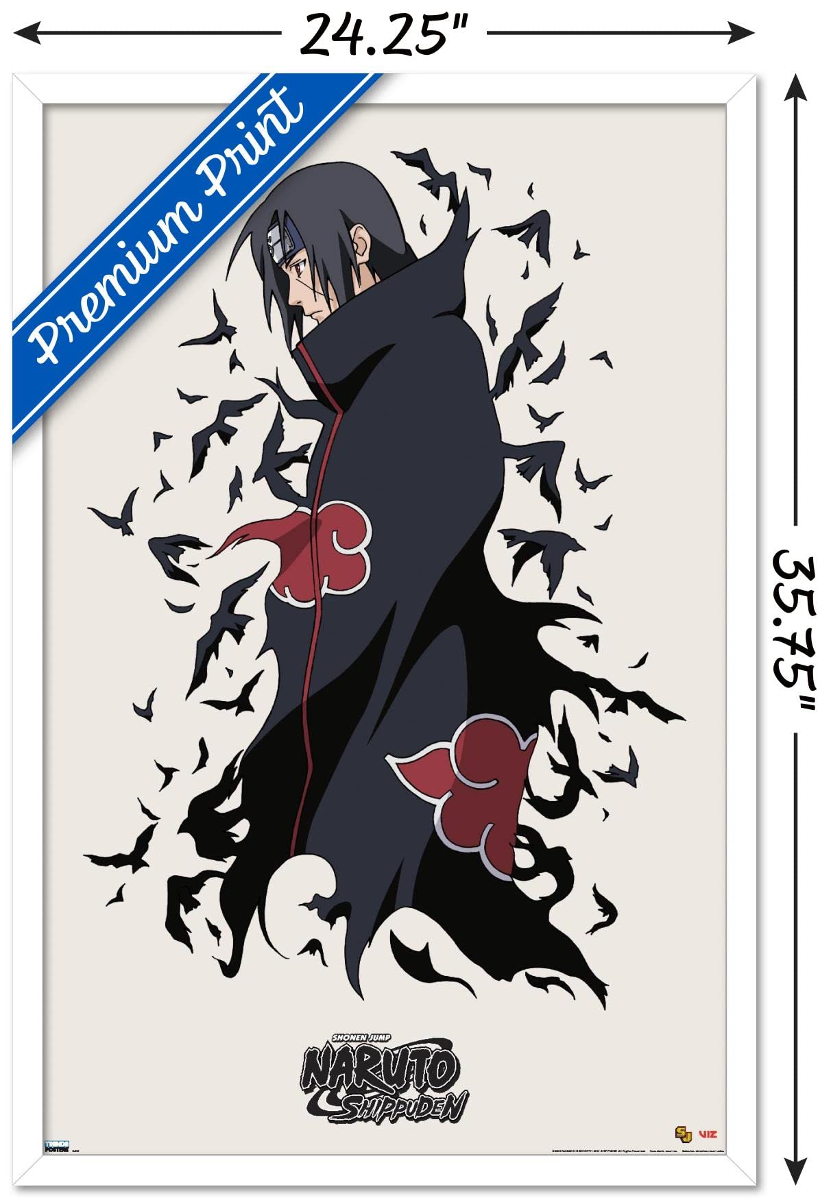 Trends International Naruto Shippuden - Itachi Wall Poster, 22.375'' X 34'', White Framed Version