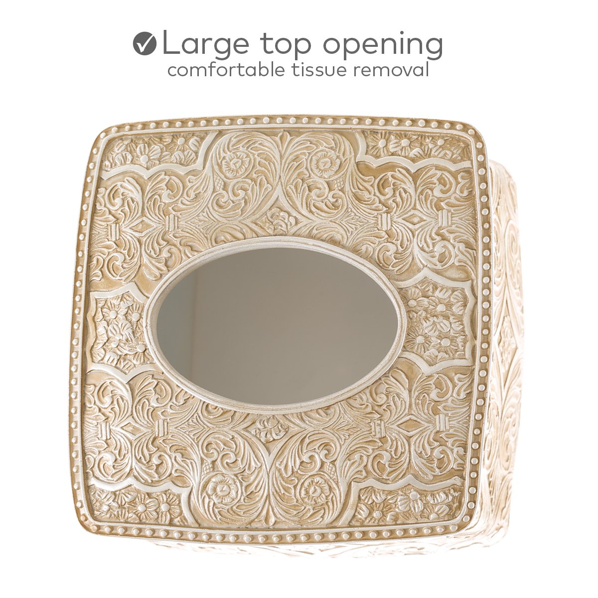 Creative Scents Square Tissue Box Cover - Decorative Bathroom Tissue Holder Is Finished In Beautiful Victoria Collection For Cut
