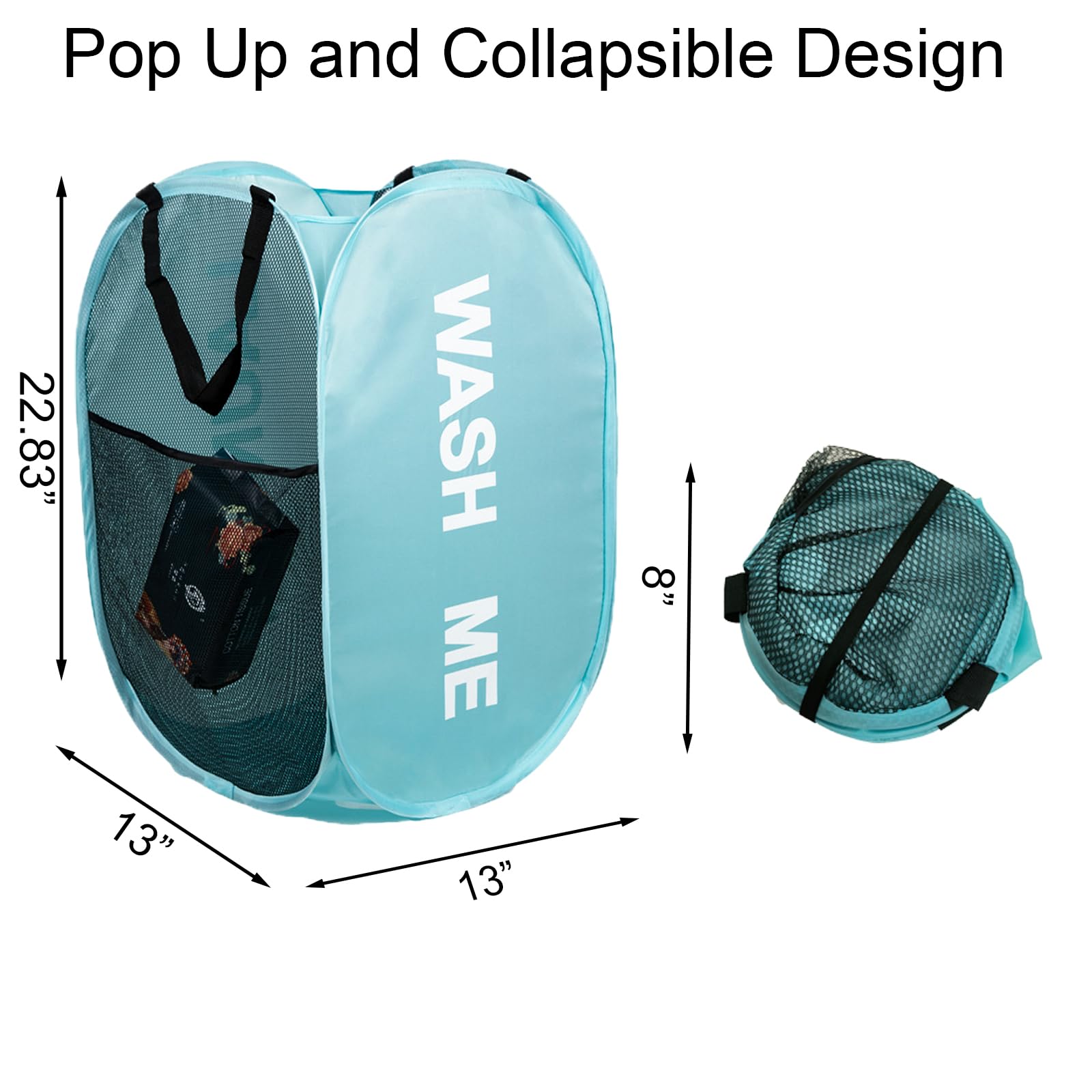 Aplter Mesh Laundry Hamper 2Pack Pop Up Hamper With Strong Handles, Collapsible Laundry Basket For Home, Bathroom, Bedroom, Trav