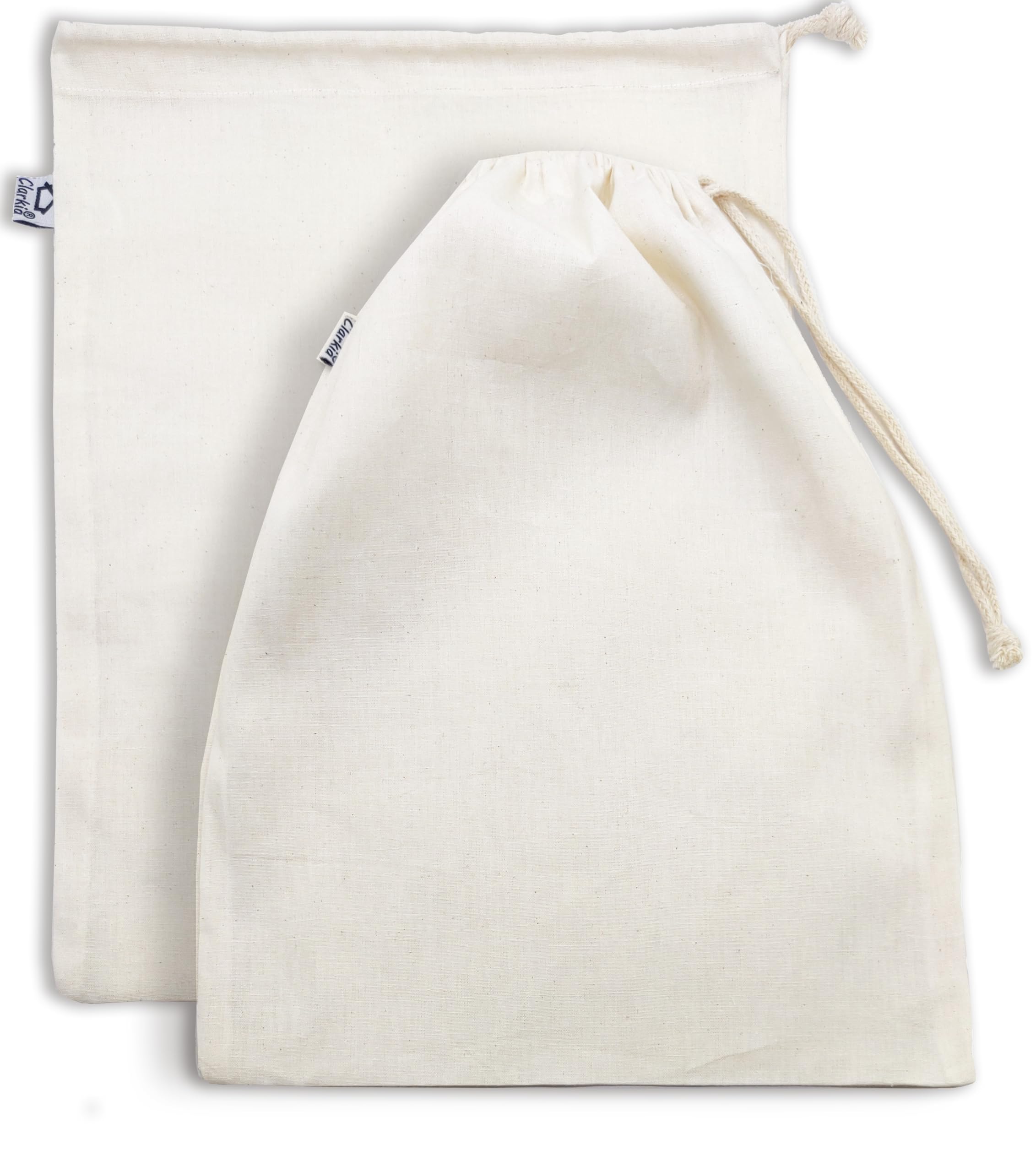 Clarkia Muslin Cloth For Kitchen Bag Strainer 2Pack, Cheese Cloths For Straining Food, Yogurt, Juice, Cold Brew Coffee & Tea Fi