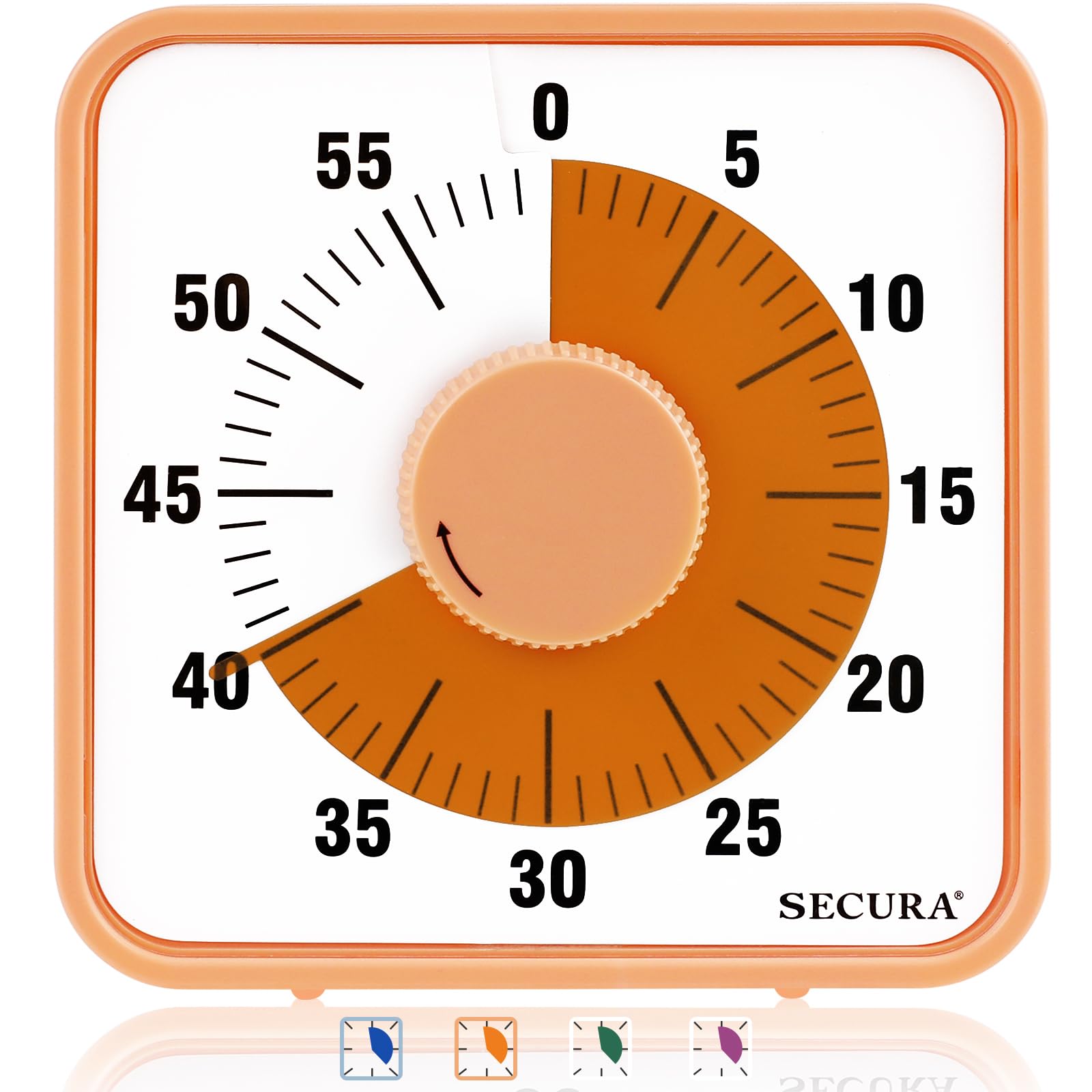 Secura 7.5 Inch Visual Timer, 60 Minute Oversize Countdown Visual Timer For Kids And Adults, Durable Mechanical Time Management