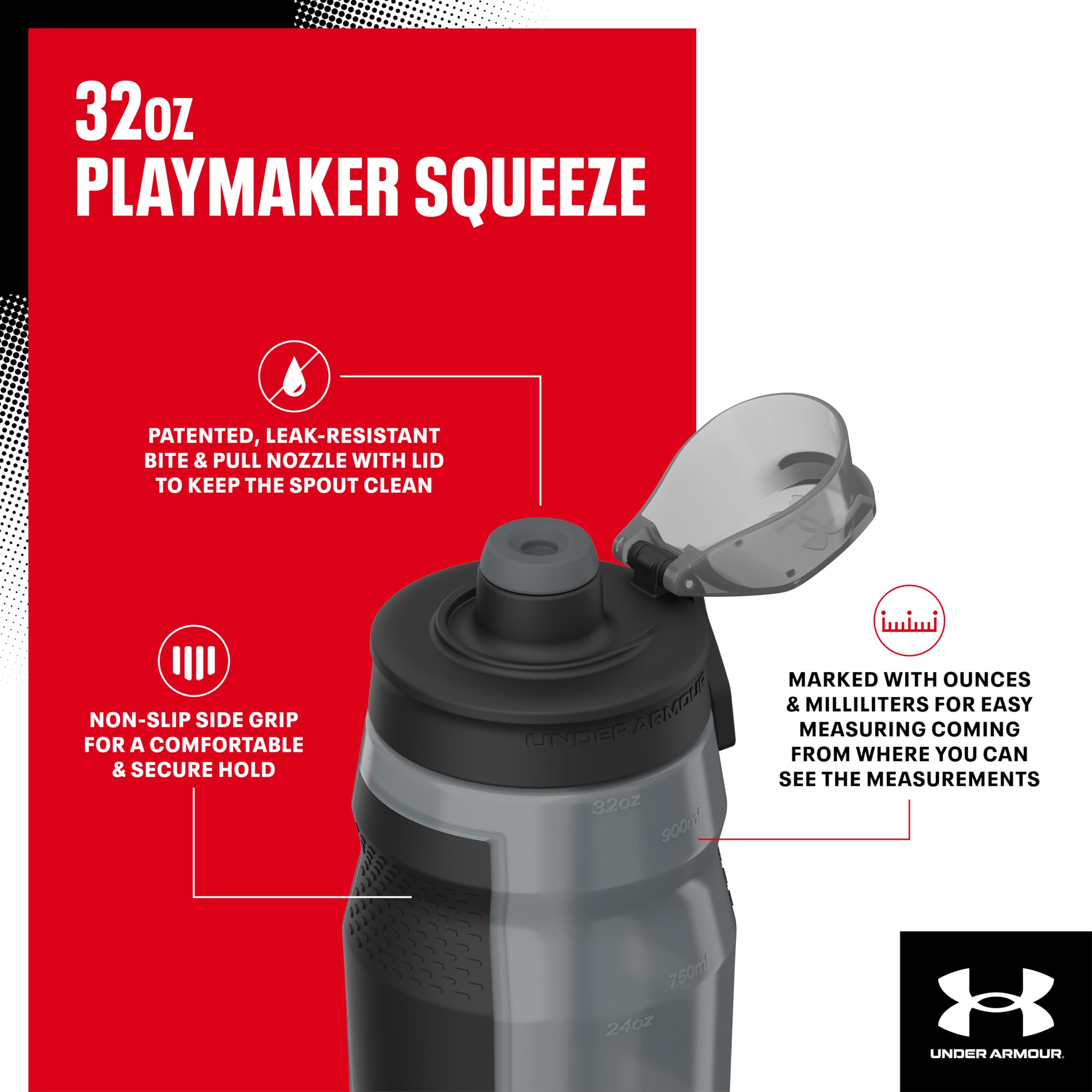 Under Armour Ua 32Oz Playmaker Squeeze Pitch Grey/Hi Vis Yellow