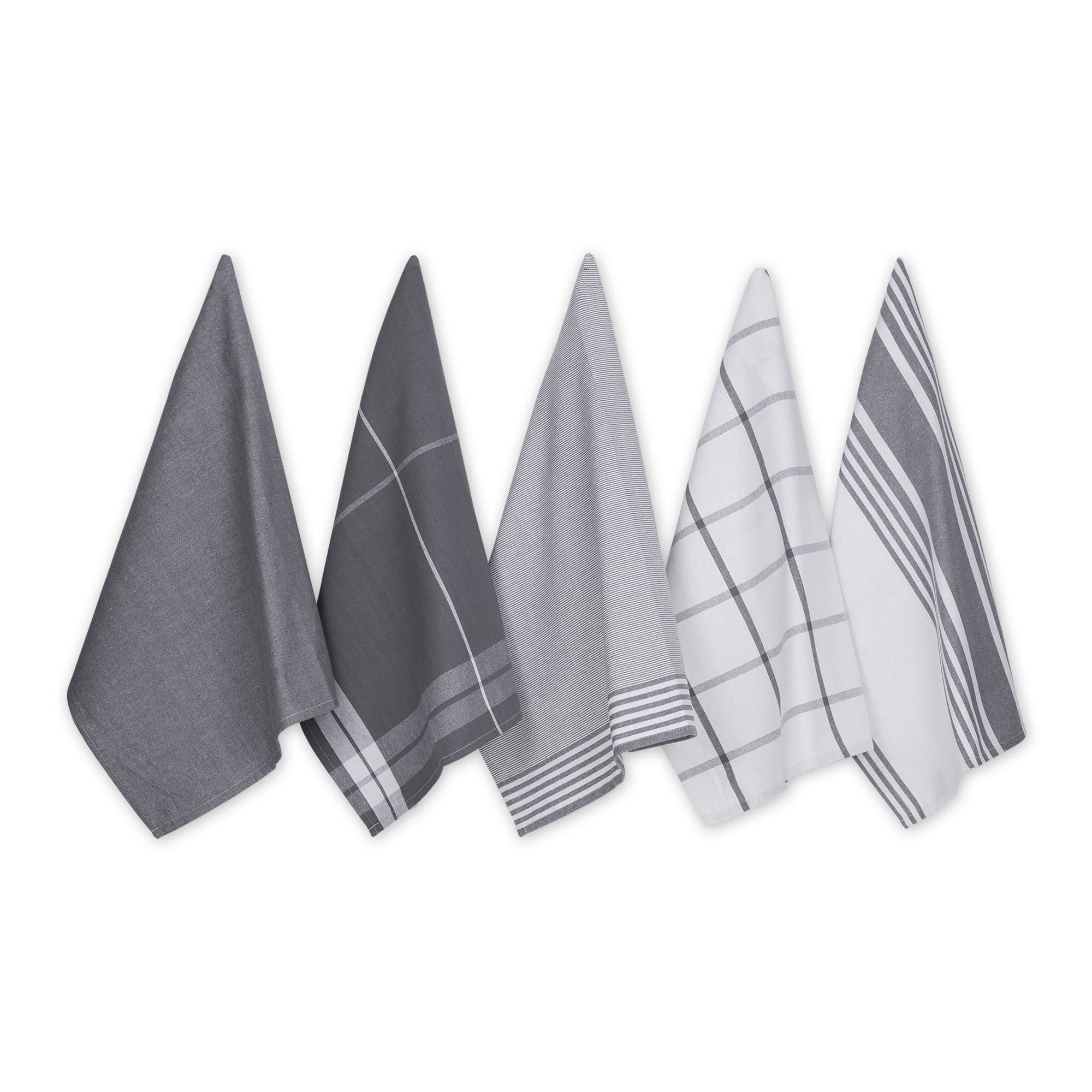 GRAY CLASSIC OVERSIZED WOVEN DISHTOWELS SET/5