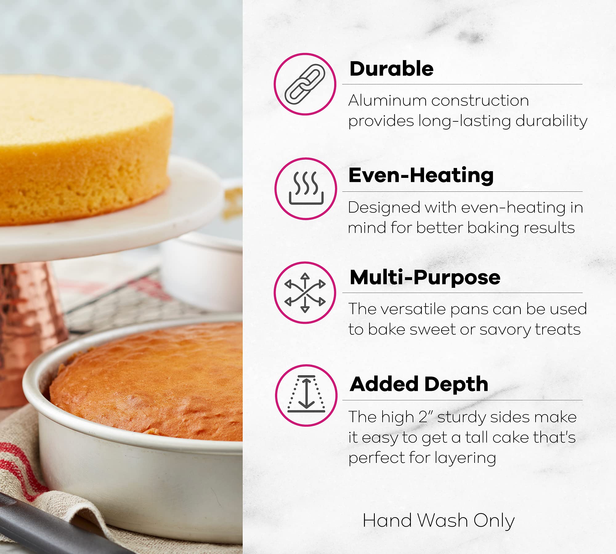 Wilton Small And Tall Aluminum 2 X 6-Inch Layer Cake Pan Set, 2- Piece