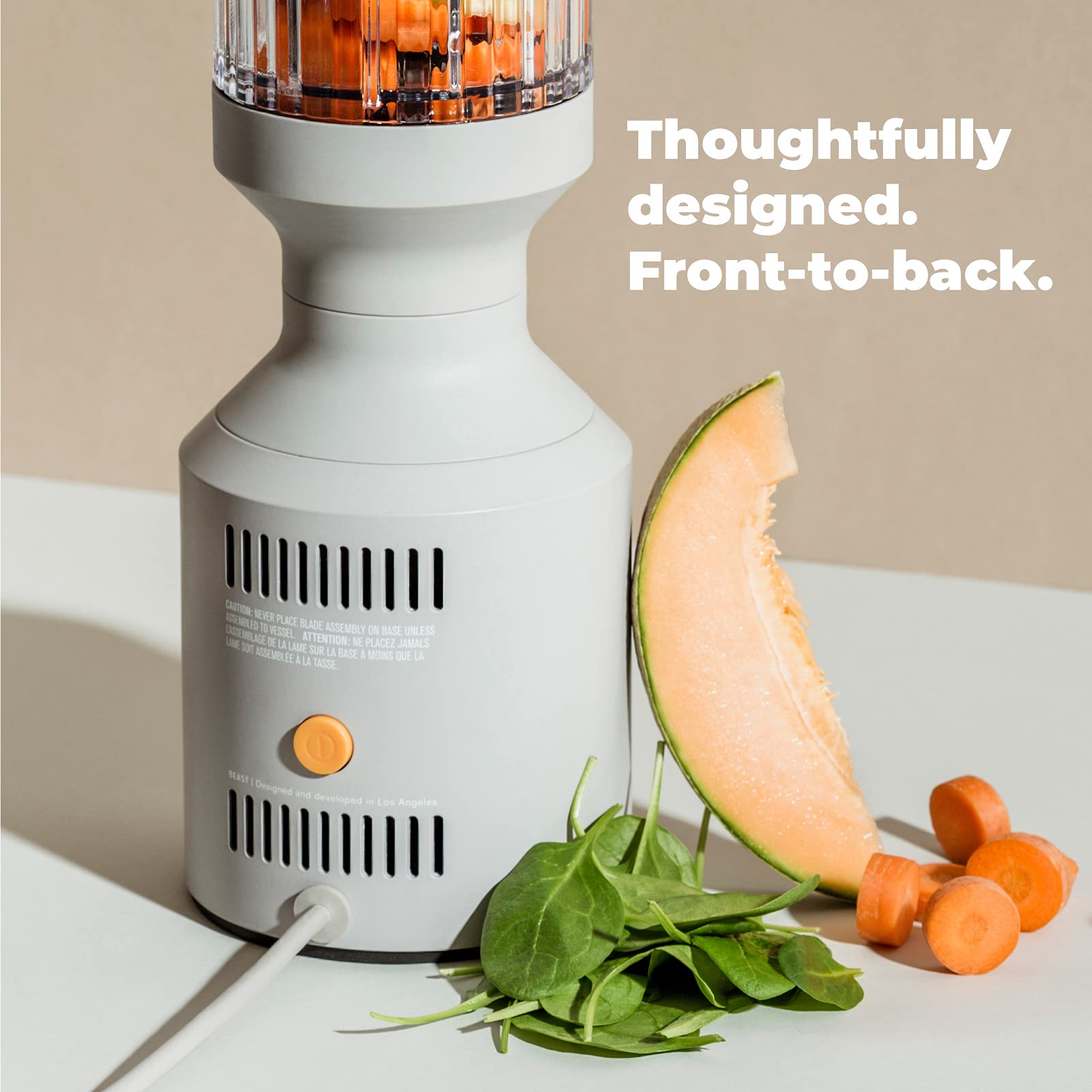 Beast Blender + Hydration System | Blend Smoothies And Shakes, Infuse Water, Kitchen Countertop Design, 1000W (Cloud White)