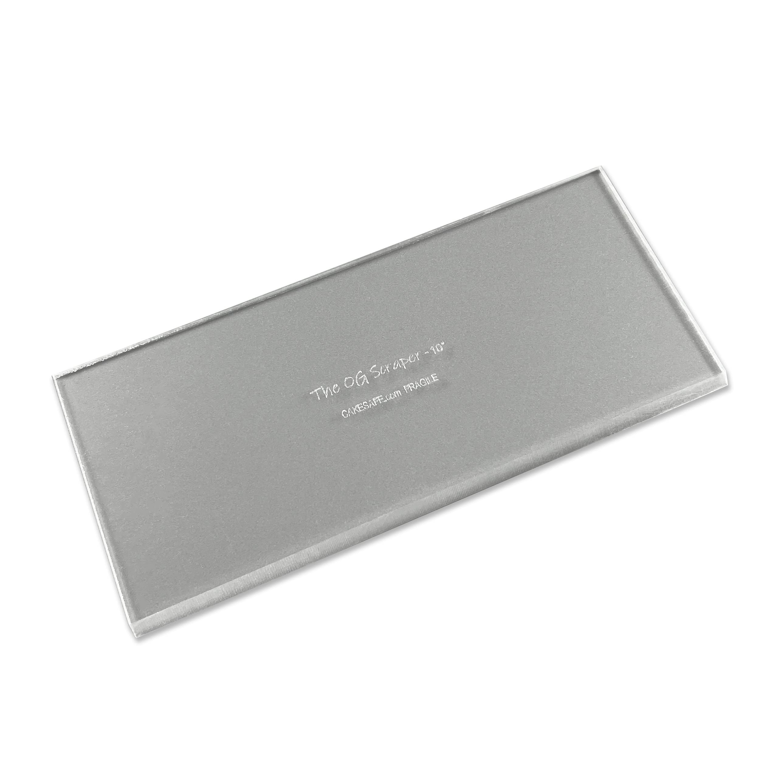 CAKESAFE 10 Inch OG Scraper-Clear Acrylic Cake, Icing, and Butter Cream Smoother with Beveled Edge