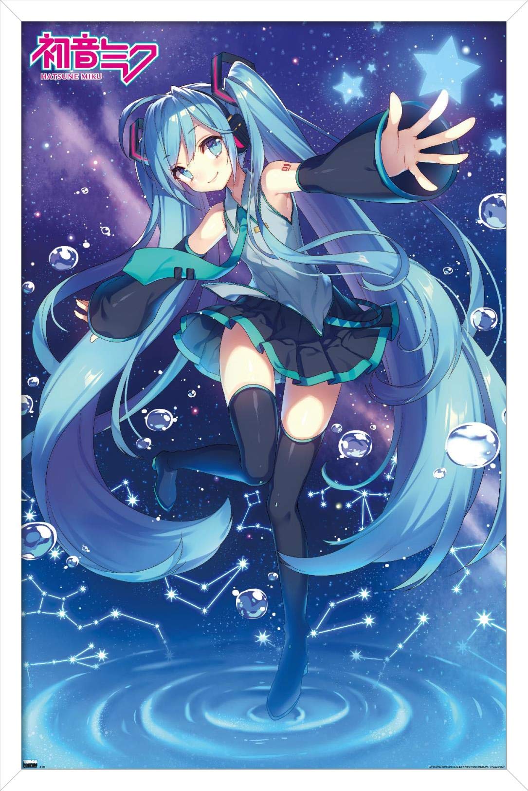 Trends International Hatsune Miku - Stars Wall Poster, 14.72'' X 22.37'', White Framed Version