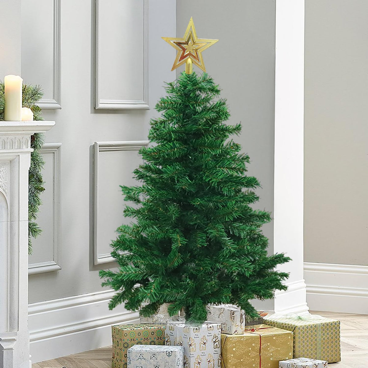 Mini 4ft Tree 4FT Small Christmas Tree Christmas Decorations, 250 Branch Mini Chrism ...