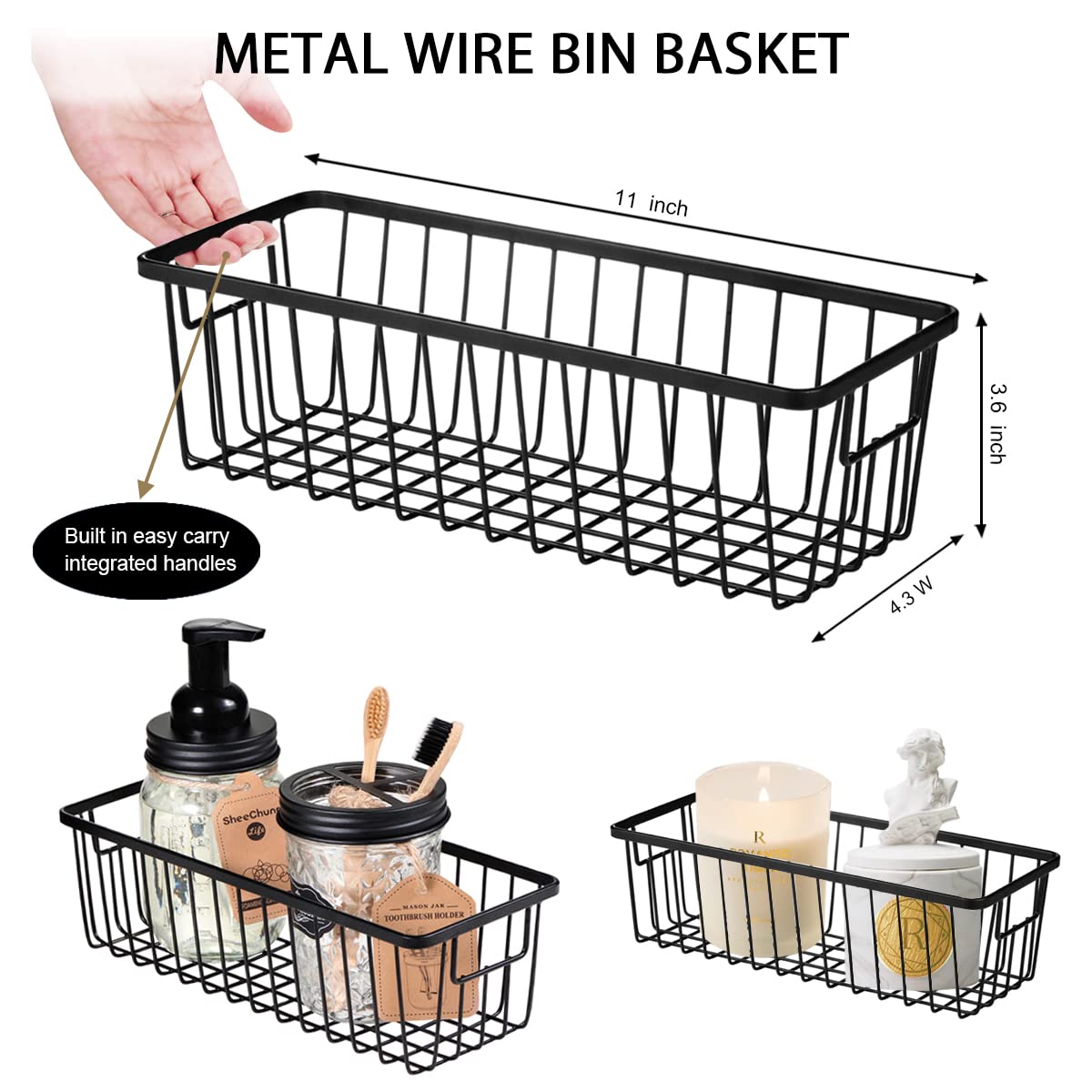 White Mason Jar Bathroom Accessories Set (6Pcs) - Lotion Soap Dispenser,Toothbrush Holder,2 Apothecary Jars, Soap Dish Tray,Stor