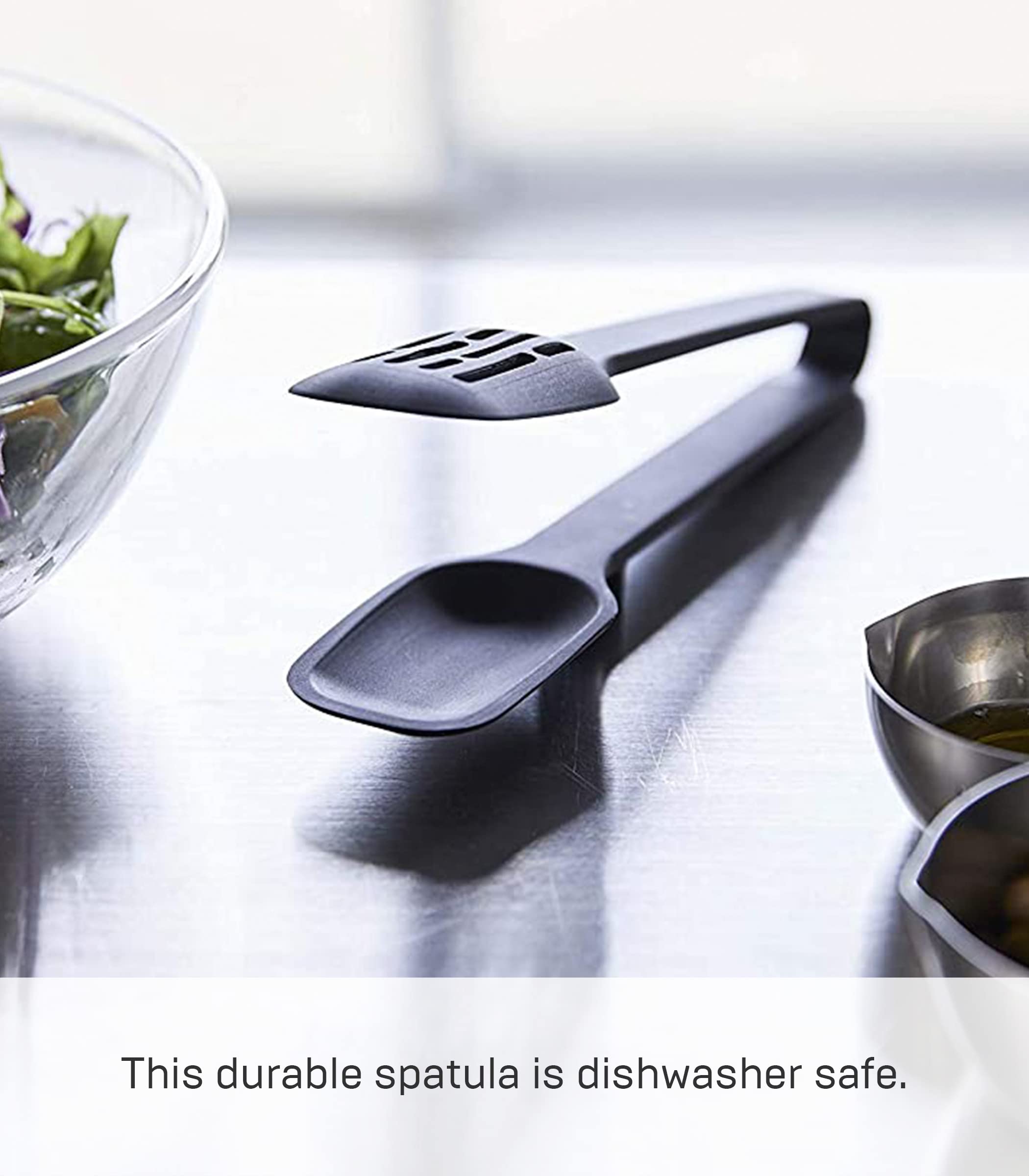 Yamazaki Home Tower Silicone Tongs - Tongs - Silicone, Black