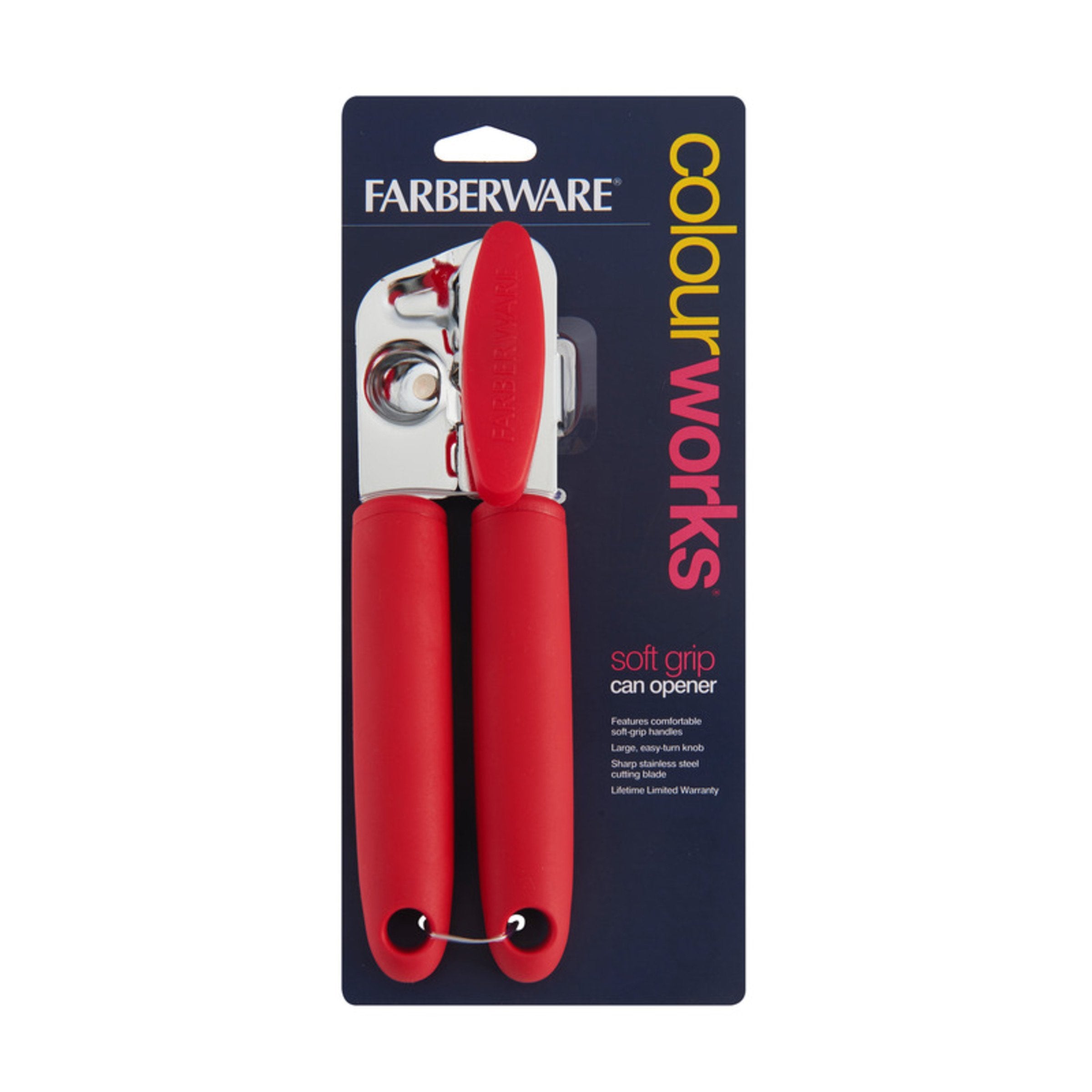 Farberware Colourworks Soft Grip Can Opener, Red