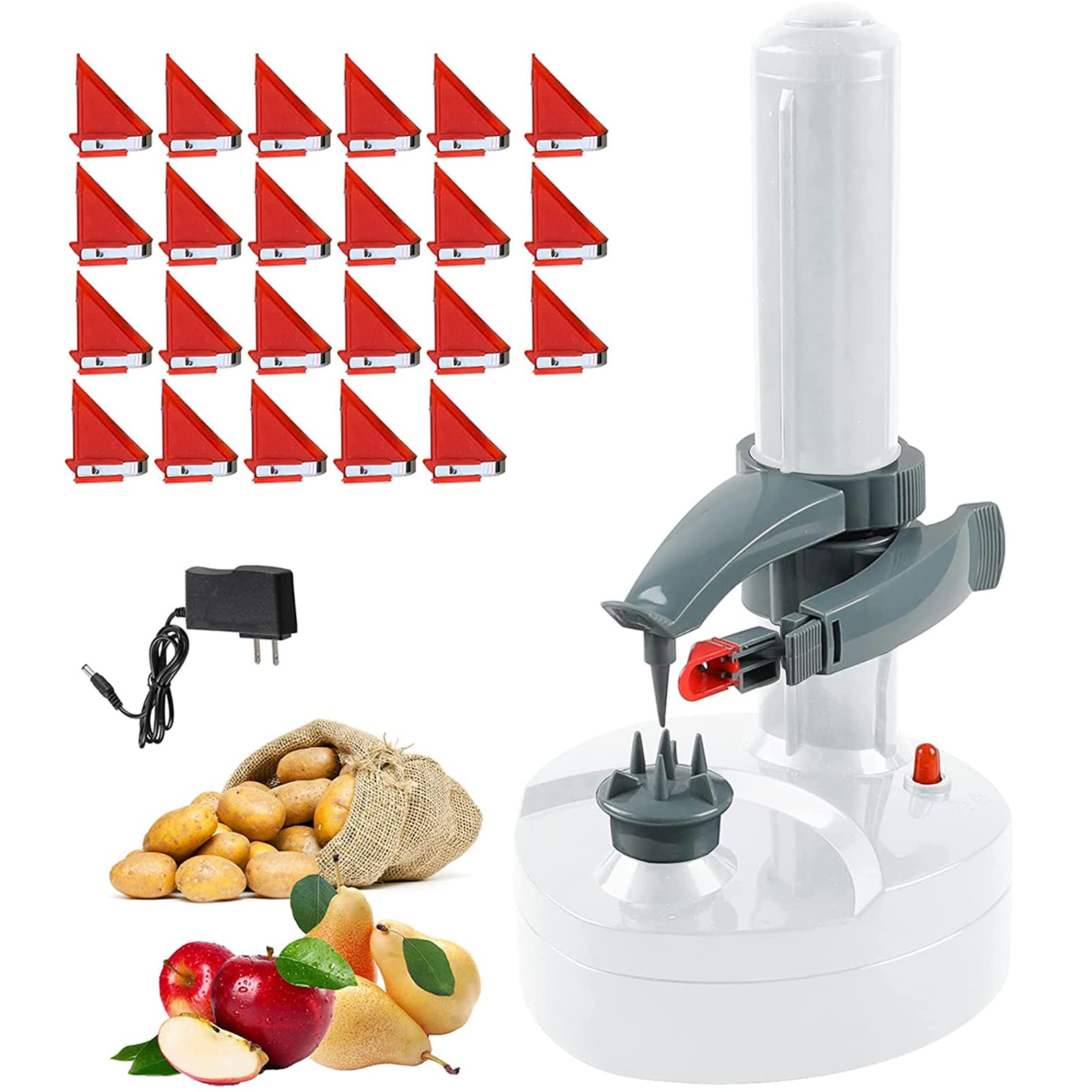 Electric Potato Peeler With 23 Replacement Blades Rotato Express Stainless Steel Automatic Rotating Fruits Fruit Potato Peeler V