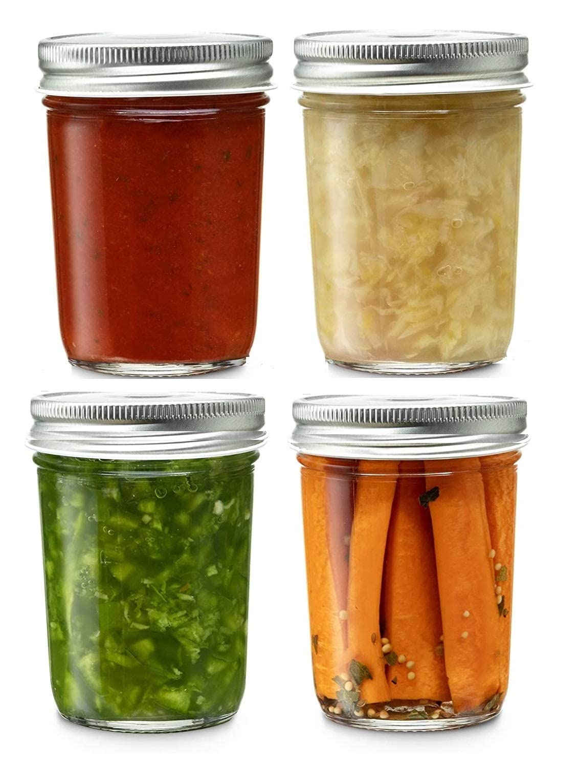Ash & Roh  Clear Glass Jar And Container With Air Tight Lid Storage Of Spices And Dry Fruit (500 Ml White Canning, 4)
