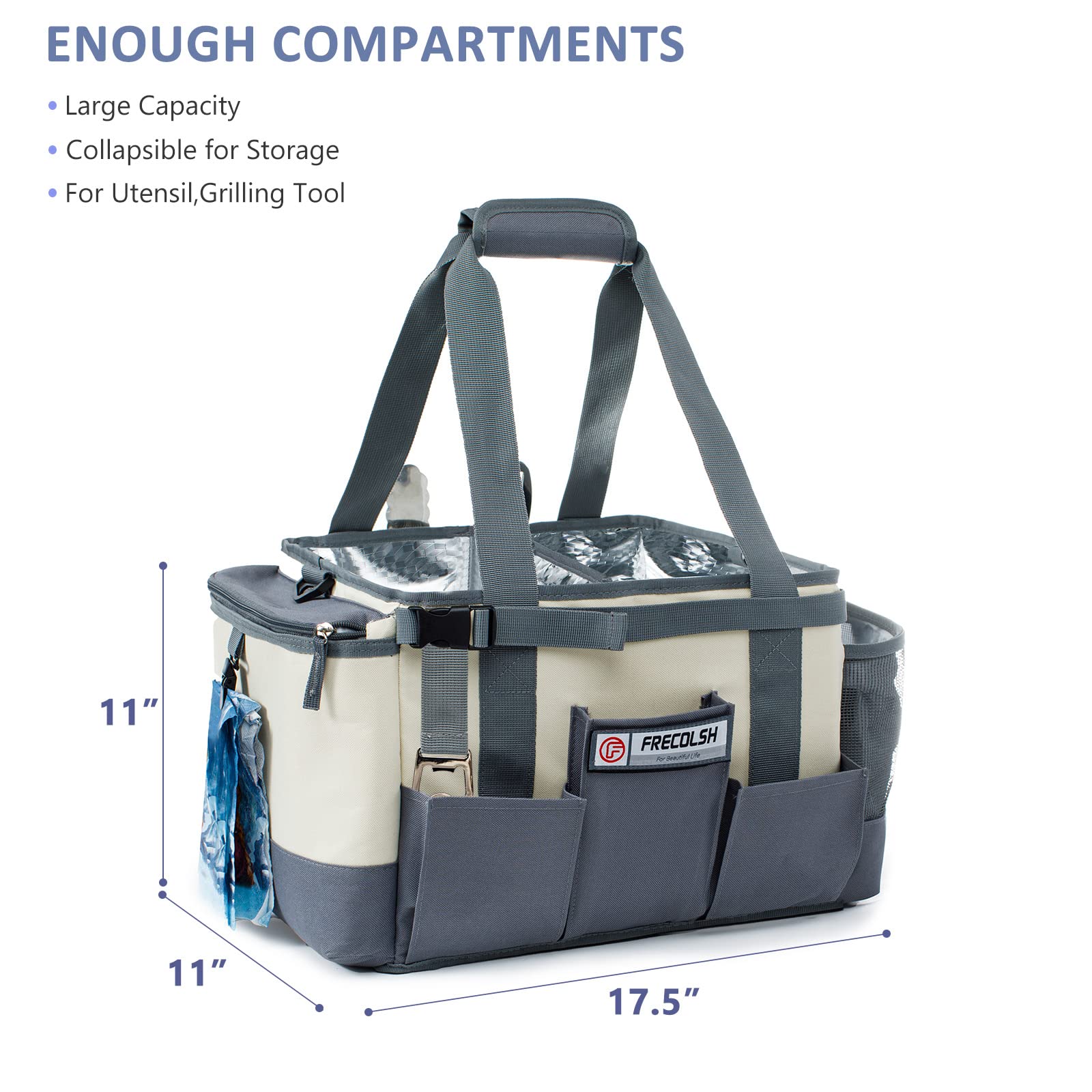 Frecolsh Large Grill Caddy-Bbq/Tailgating Accessories, Bbq/Camping Caddy -Blackstone Grill Condiment Holder-Camping Gear-Grillin