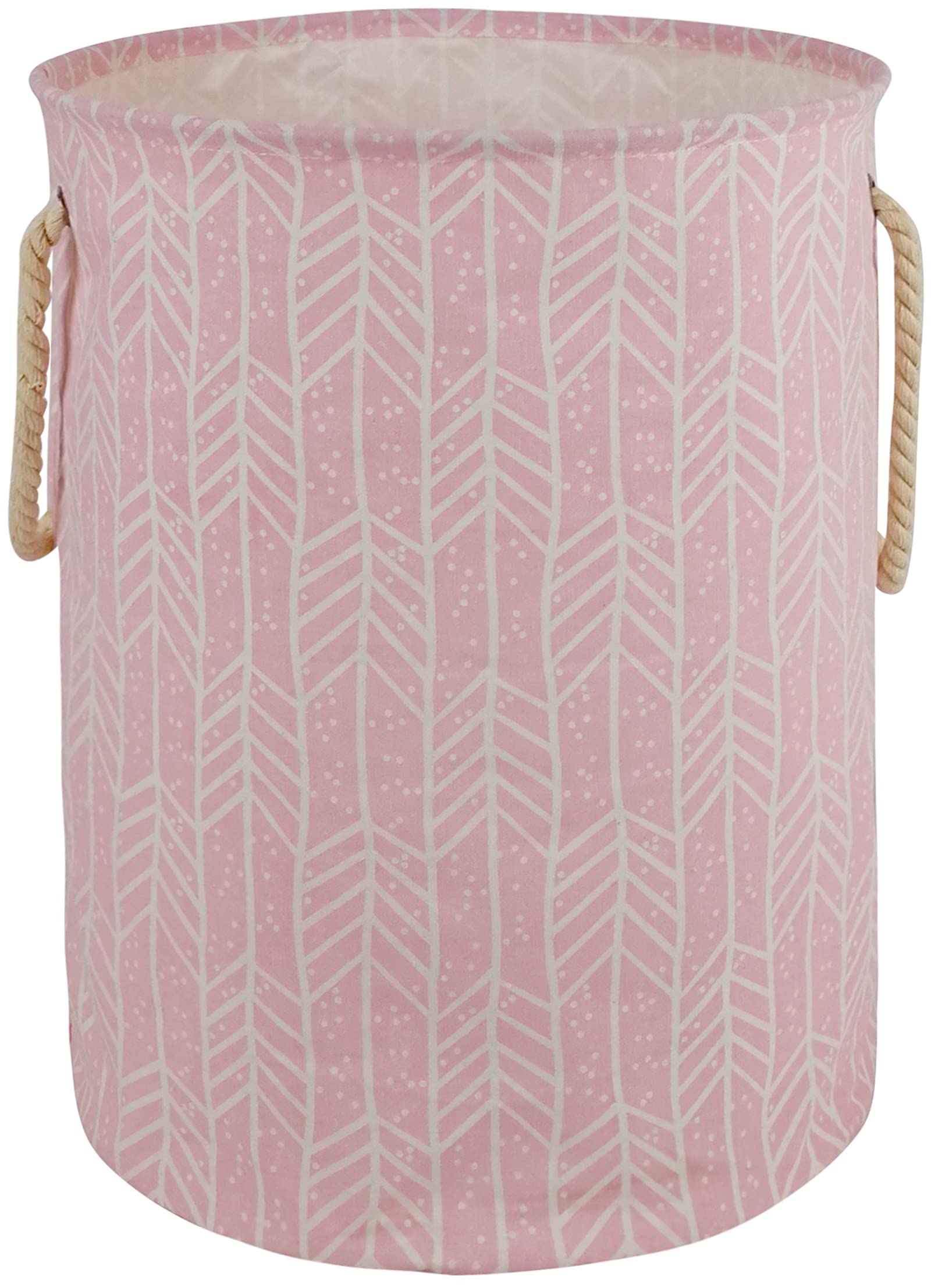 Vaivusto Round Laundry Basket, Waterproof Canvas Large Clothes Basket Laundry Hamper With Rope Handles,Cute Cartoon Kids Nursery