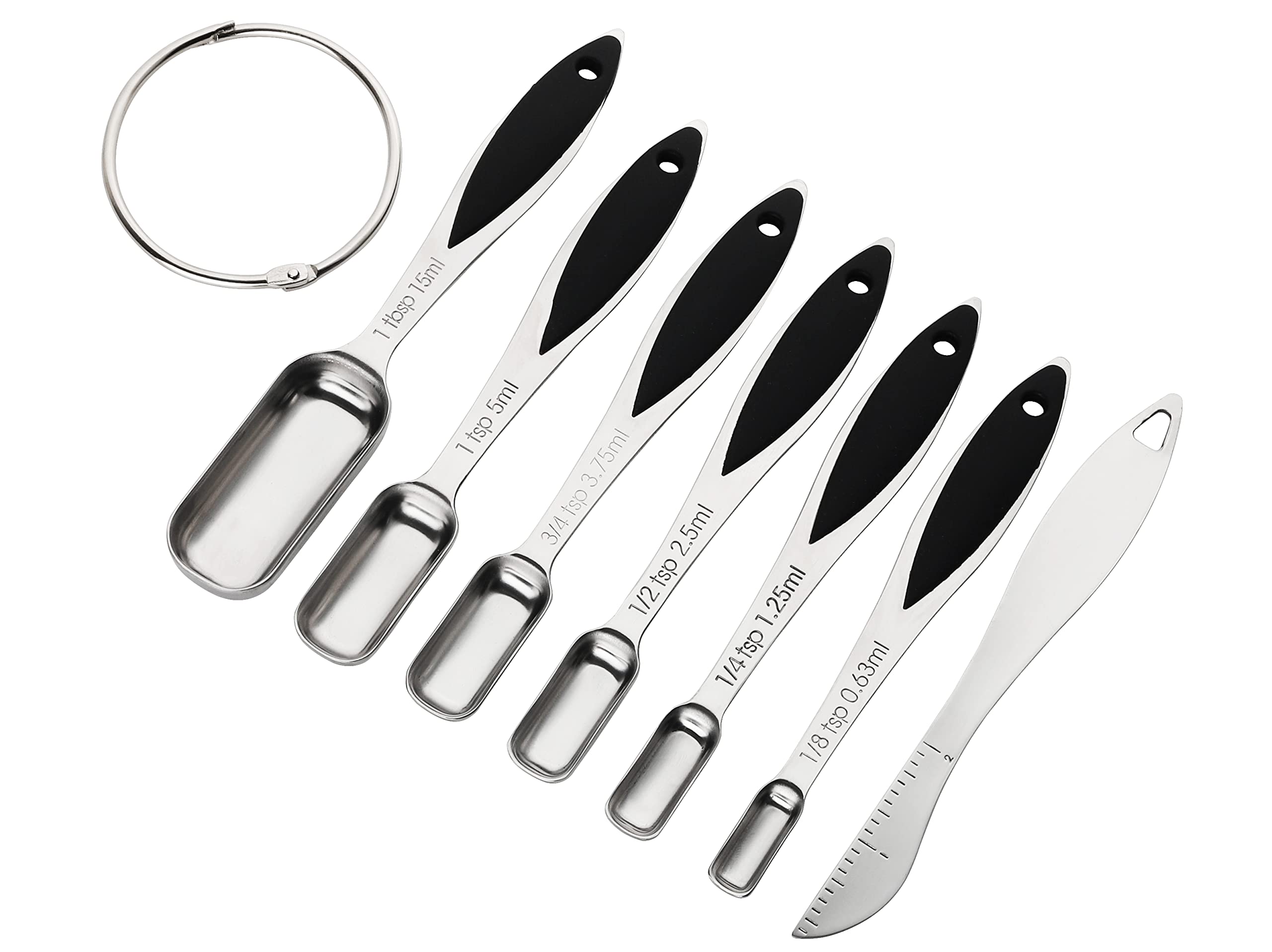 Measuring Spoons Set Of 7 Stainless Steel Metal Measuring Spoons Heavy Duty Tablespoon For Measuring Dry And Liquid Ingredients