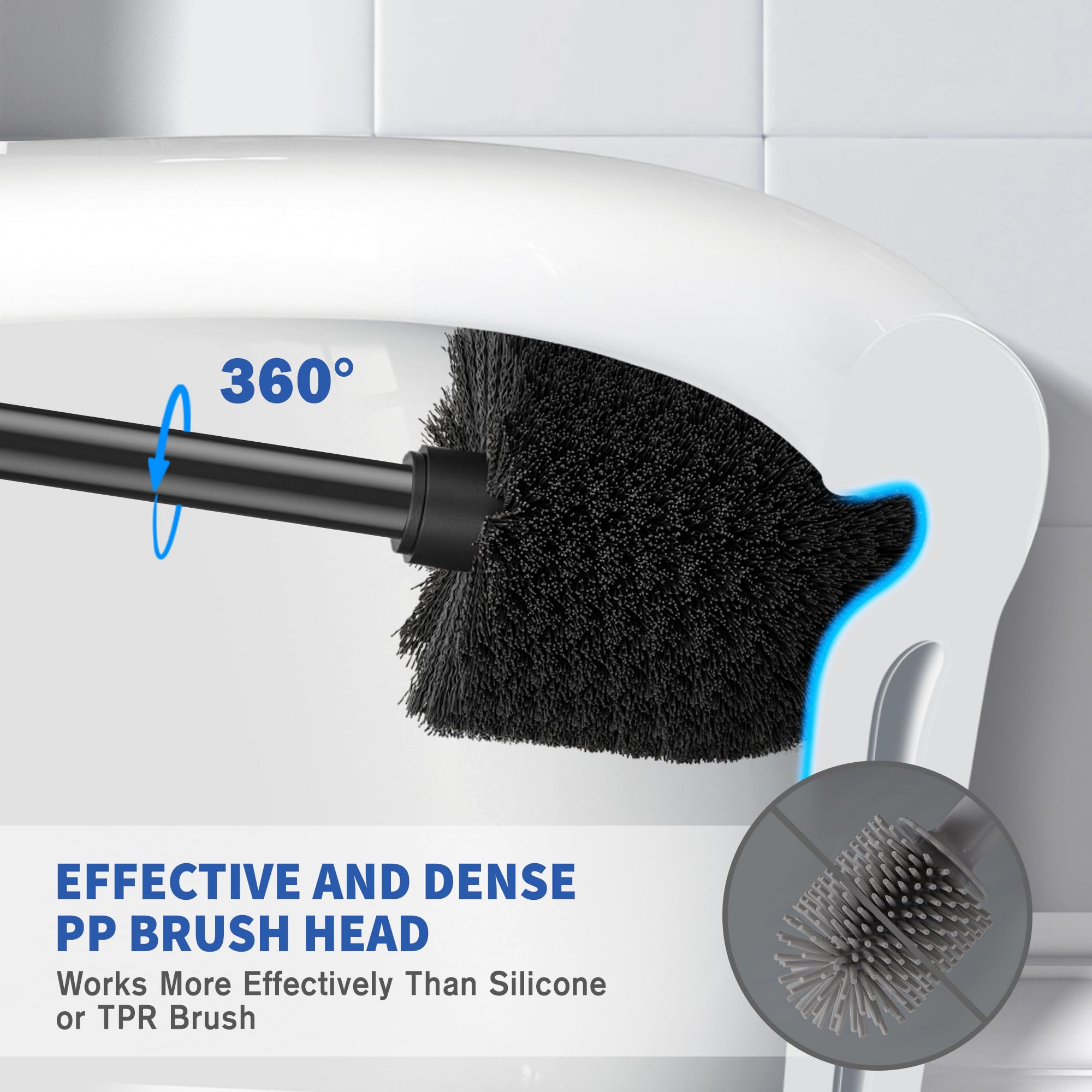 Ixo Stainless Steel Toilet Brush With Holder, Black
