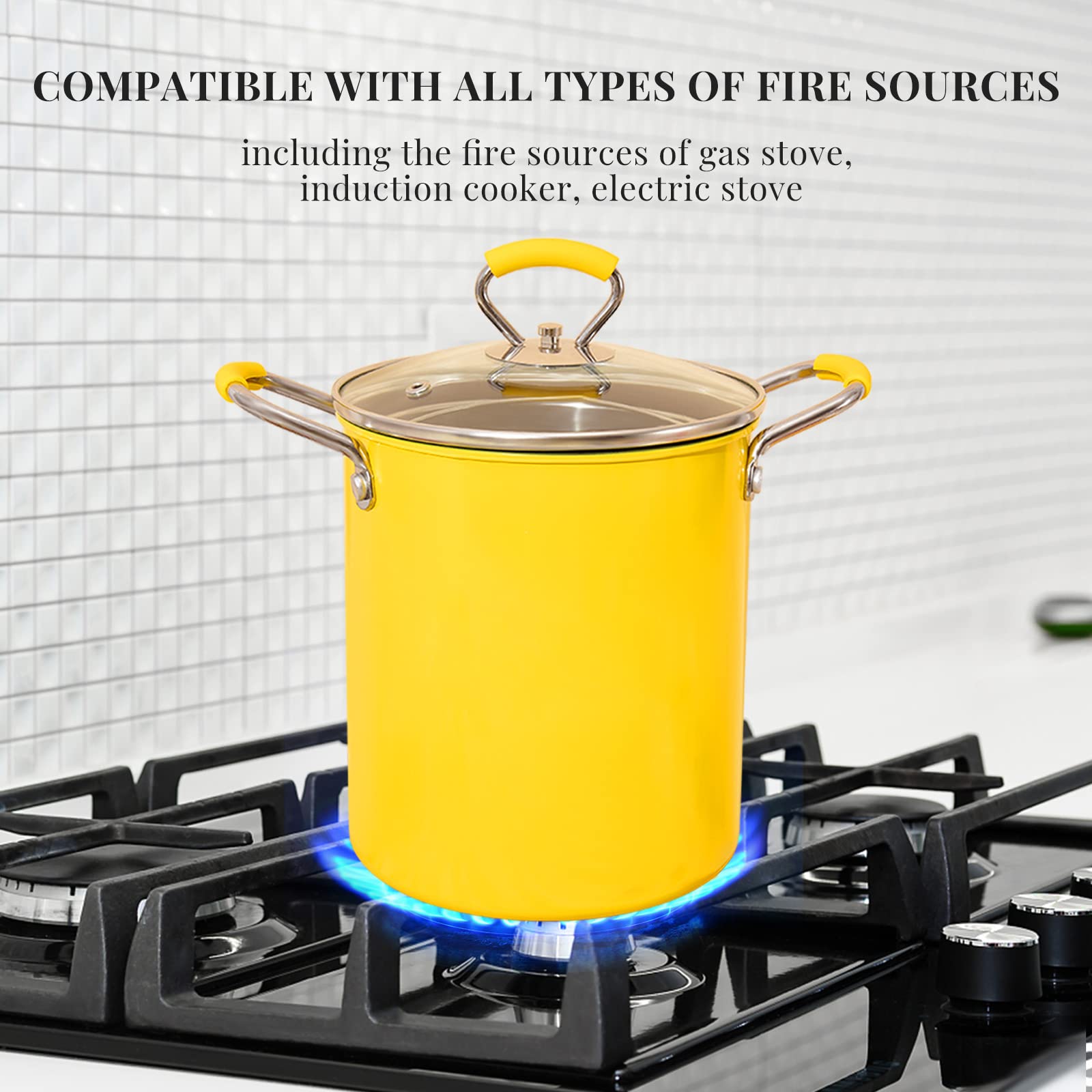 Paracity Small Deep Fryer Pot With Basket, Mini Deep Oil Fryer With Anti-Scalding Silicone Handle, 304 Stainless Steel Gadgets F