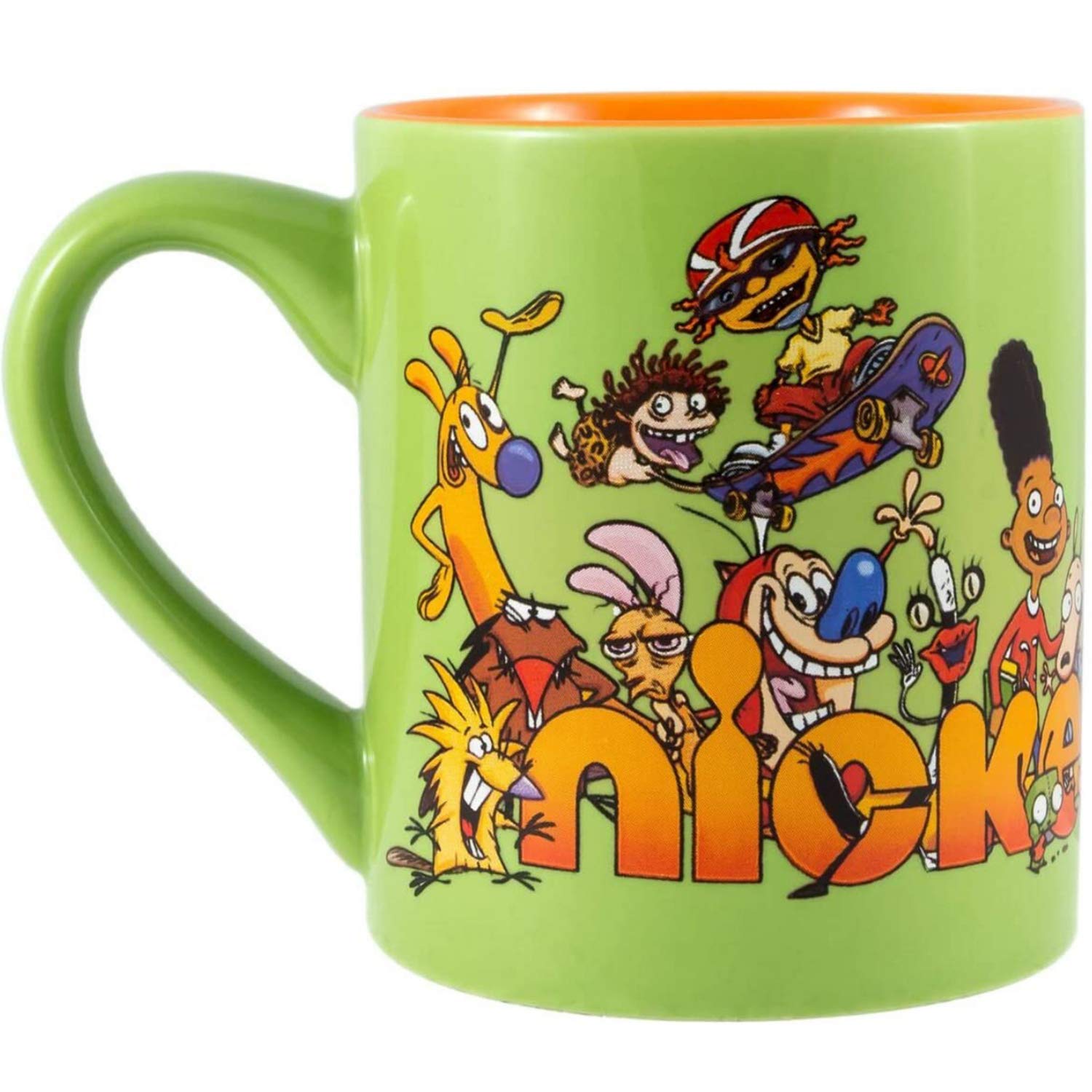 Silver Buffalo Nickelodeon Logo and Characters 90s Nostalgia Ceramic Mug  14 Ounces