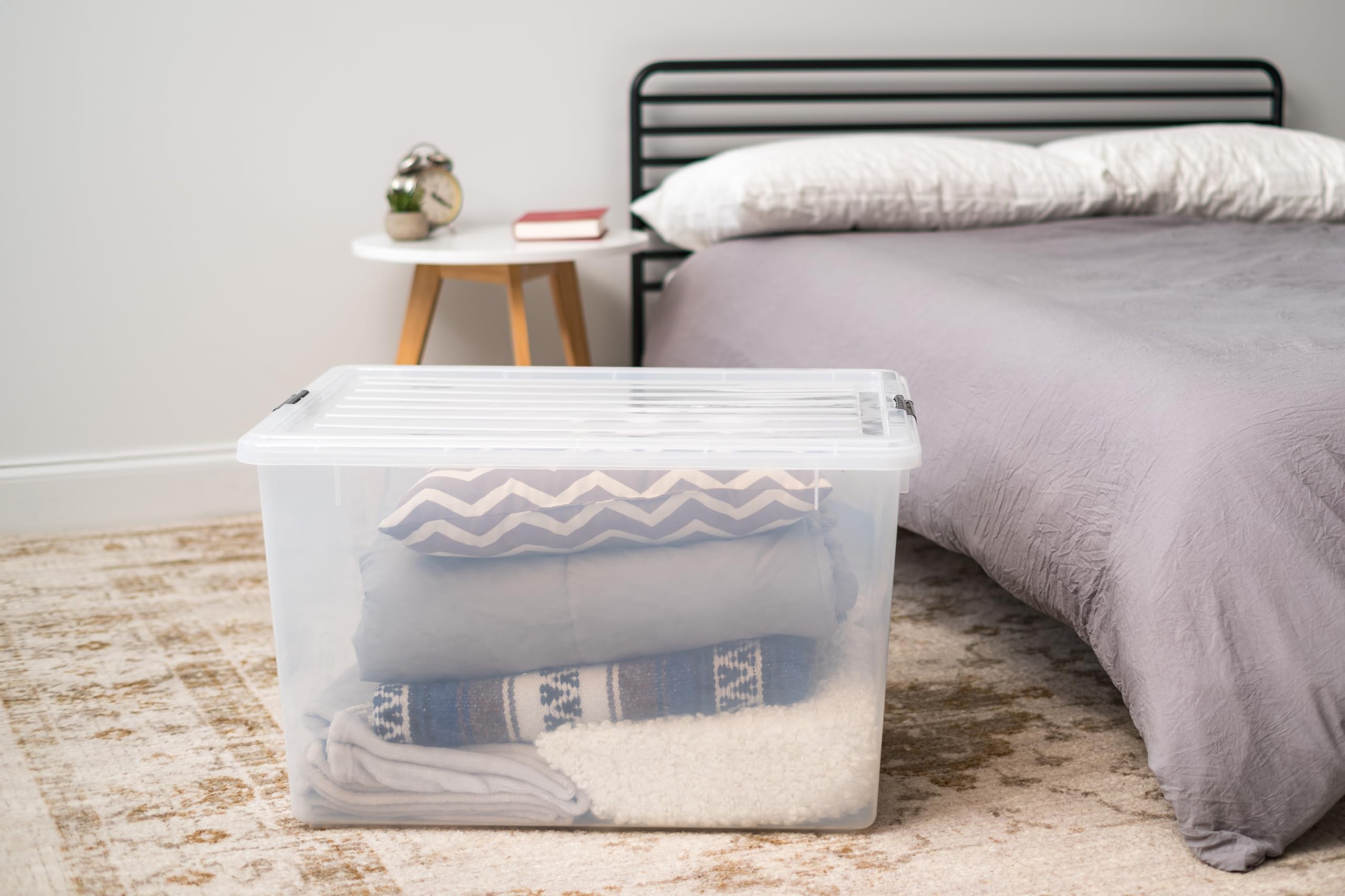 Iris Usa 132 Quart/33 Gal. Stackable Plastic Storage Bins With Lids And Latching Buckles, 1 Pack - Clear, Containers With Lids,