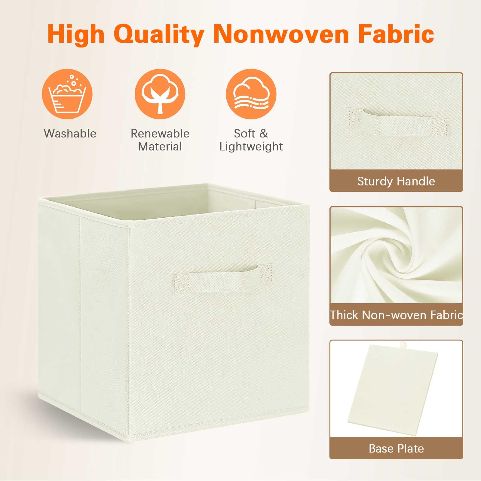 GhvyenntteS Storage Cubes 12 Pack, 11 Inch Cube Storage Bins with Dual Handles, Collapsible Fabric Storage Bins for Shelves Clos