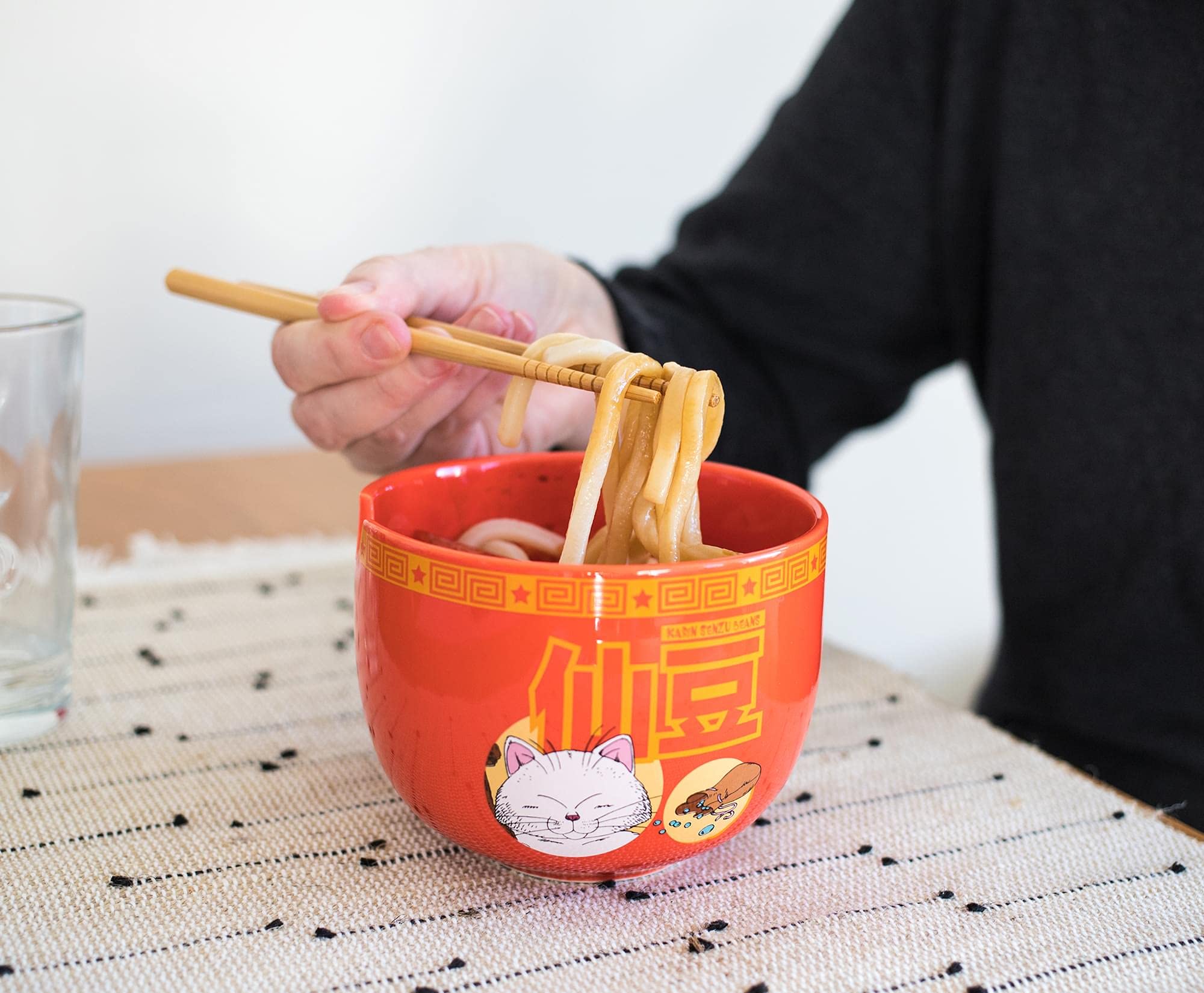 Dragon Ball Z Karin Japanese Ceramic Dinnerware Set | Place Setting Includes 16-Ounce Ramen Bowl And Wooden Chopsticks | Asian F