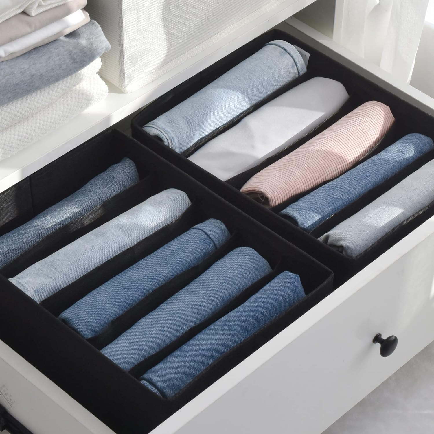Renva 4 Pcs Clothing Organiser For Wardrobe Storage,Shirt,Pant Drawer Organizer,Wardrobe Organizer For Storage,Closet Organizer