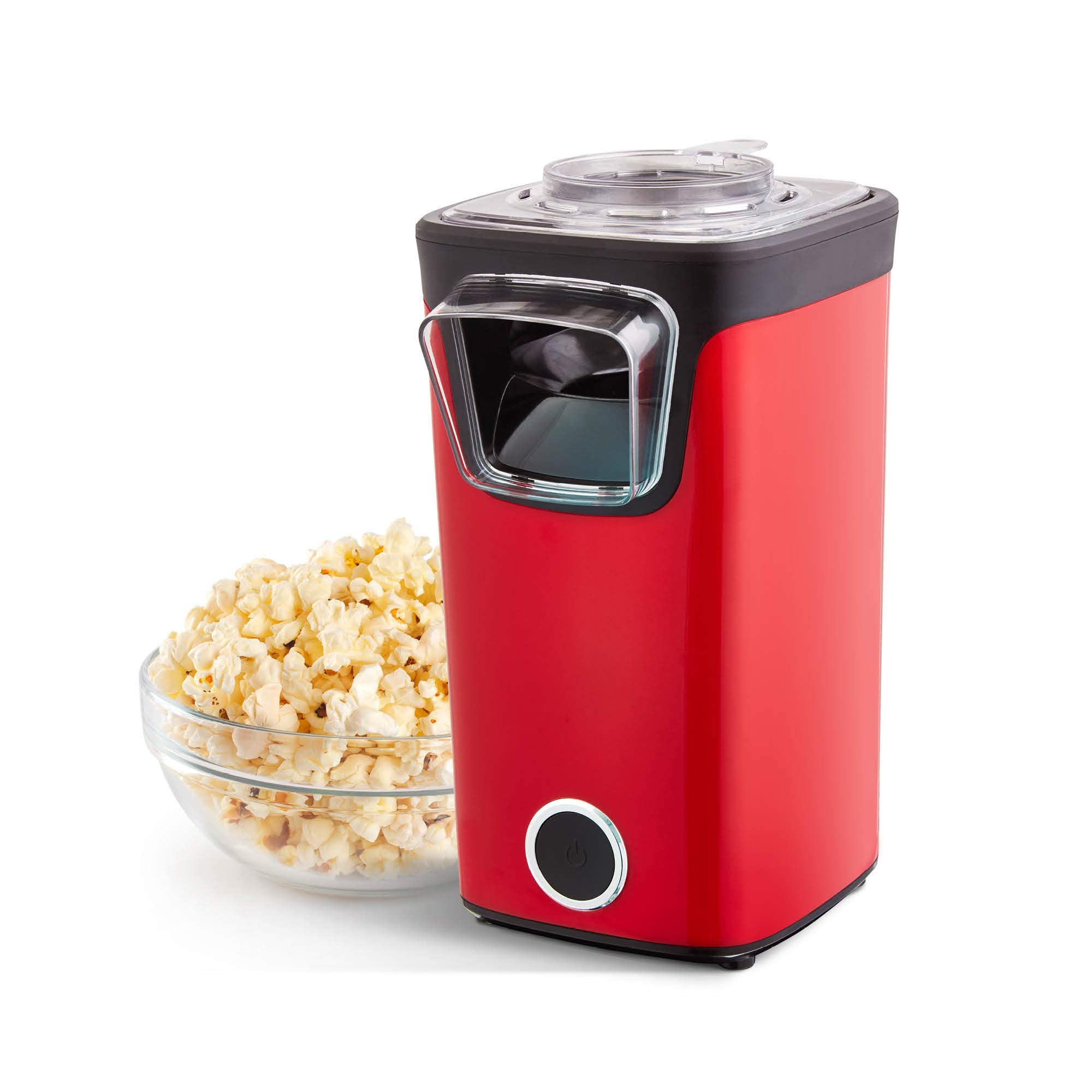 Dash Turbo Pop Popcorn Maker With Measuring Cup To Portion Popping Corn Kernels + Melt Butter, 8 Cup Popcorn Machine - Red