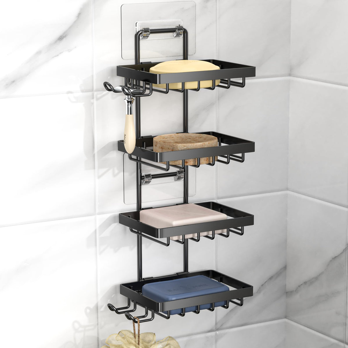 Moforoco Soap Holder Shower, Soap Dish For Shower 304 Rustproof Stainless Steel, Bathroom Soap Bar Holder For Shower Wall With R