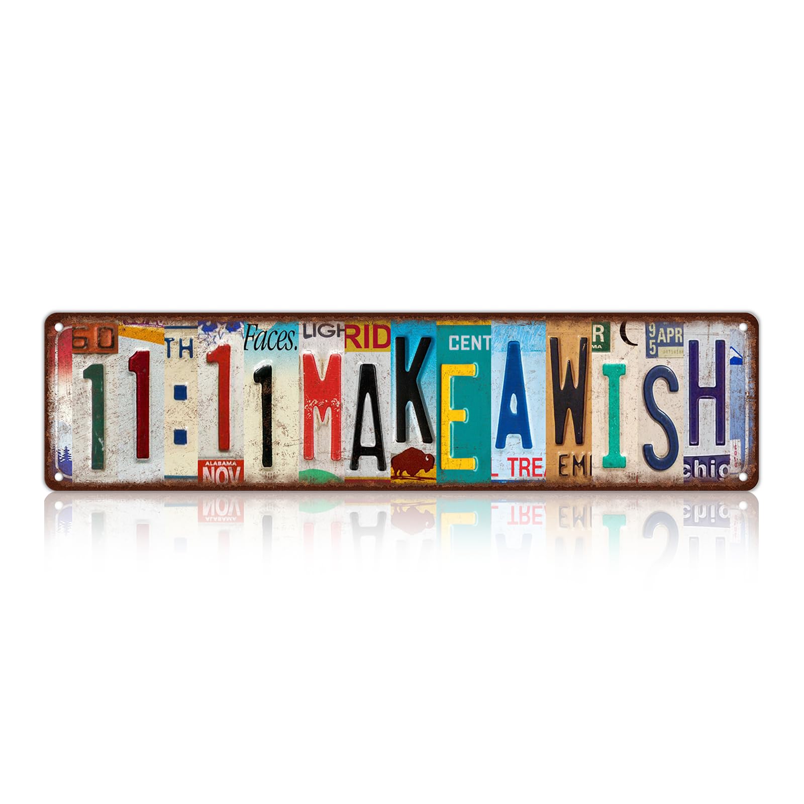 Vintage 11:11 Make A Wish Wall Decor Street Signs Home Bar Coffee Metal Tin Signs 16 x 4 Inches