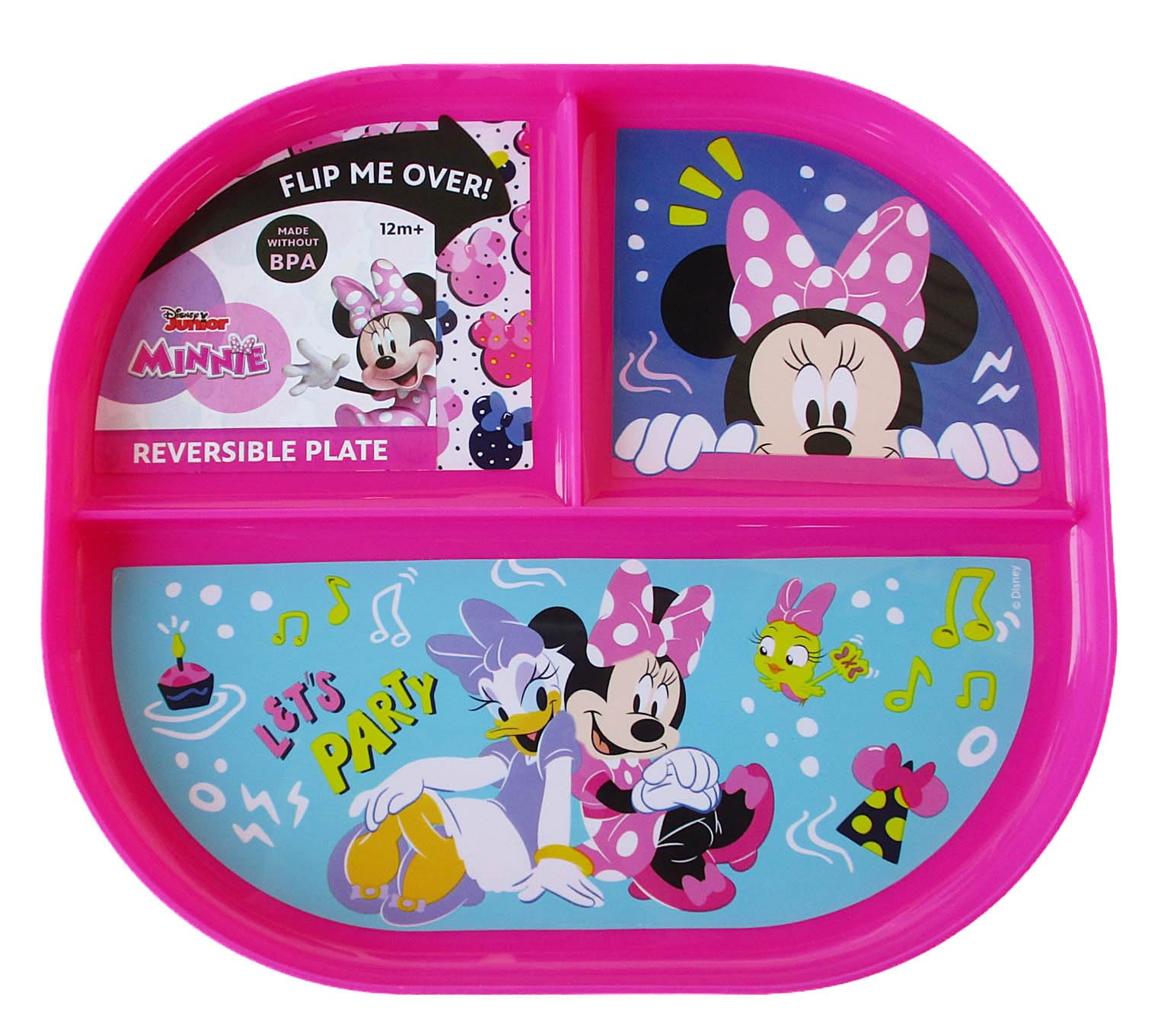 Show-Offs Reversible Character BPA Free Plate - 8 x 7 Inches (Minnie), Medium