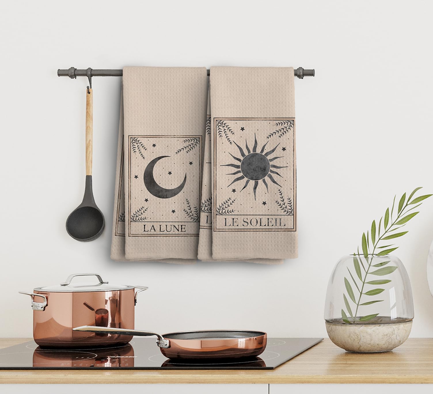 Noql Boho Hand Towels, Celestial Sun And Moon Decor, Mystical Tarot Cards Kitchen Towels, Kitchen Towels Boho, Gifts For Women M