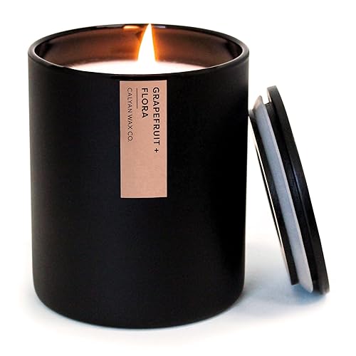 Calyan Wax Soy Wax Candle, Grapefruit + Flora Scented Candle for The Home  Premium Candle with Essential Oils  10.2 oz 50 Hour B