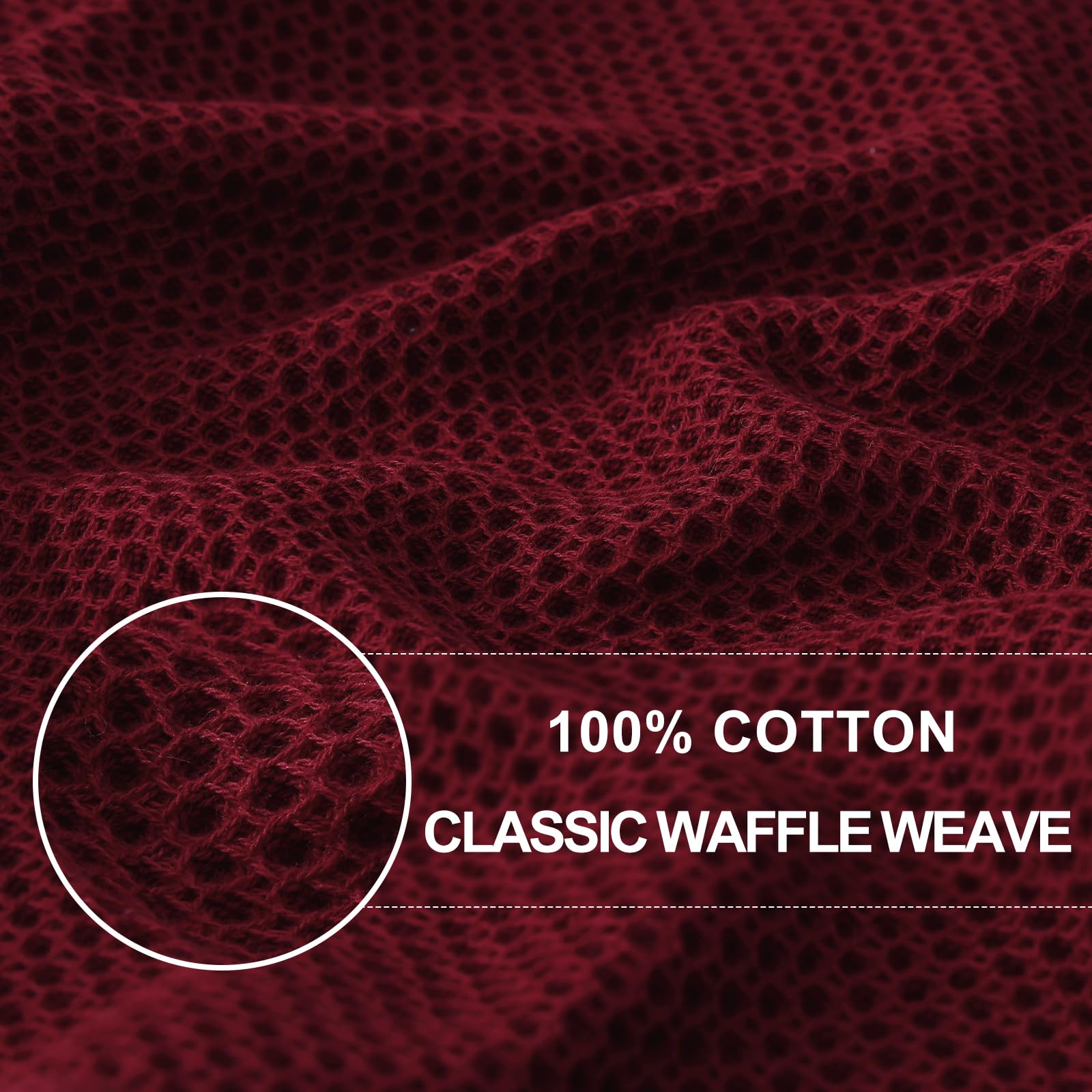 Homaxy 100% Cotton Waffle Weave Kitchen Dish Cloths, Ultra Soft Absorbent Quick Drying Dish Towels, 12 x 12 Inches, 12-Pack, Bur