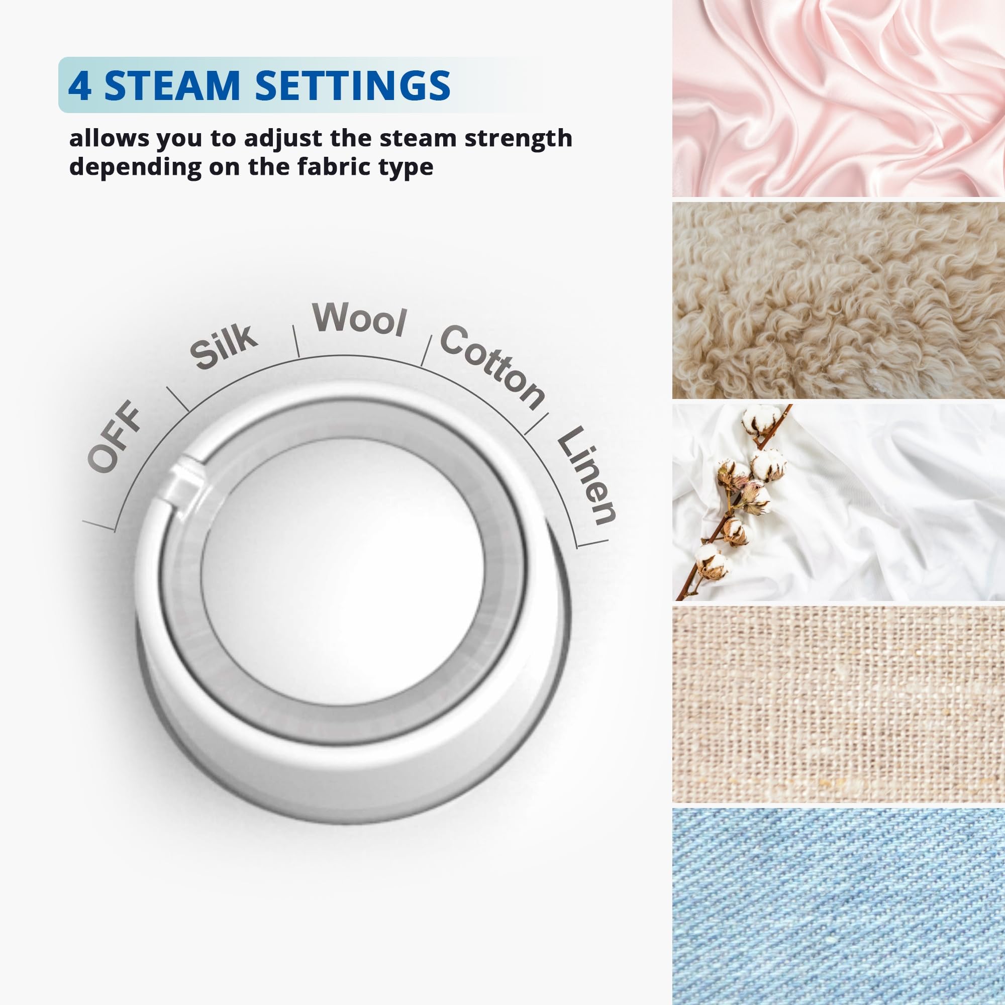 Salav Standing Steamer For Clothes, 1500W Powerful Garment Steamer With Roll Wheels, 4 Steam Settings, High Efficiency Stainless