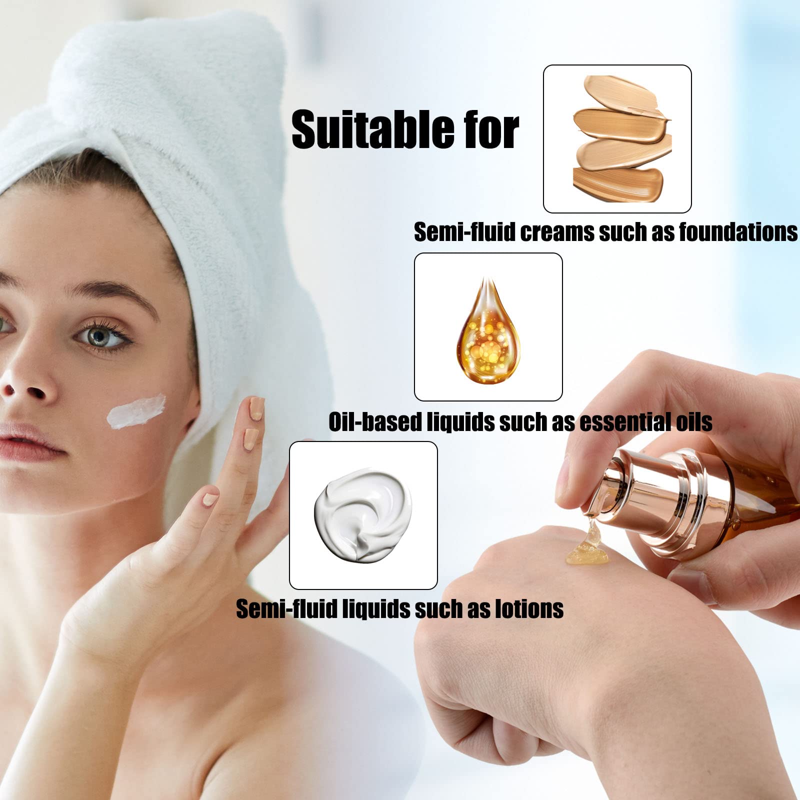 1 Oz Refillable Airless Pump Bottle, Travel Lotion Container, Plastic Cosmetic Dispenser (12Pcs,Rose Red)