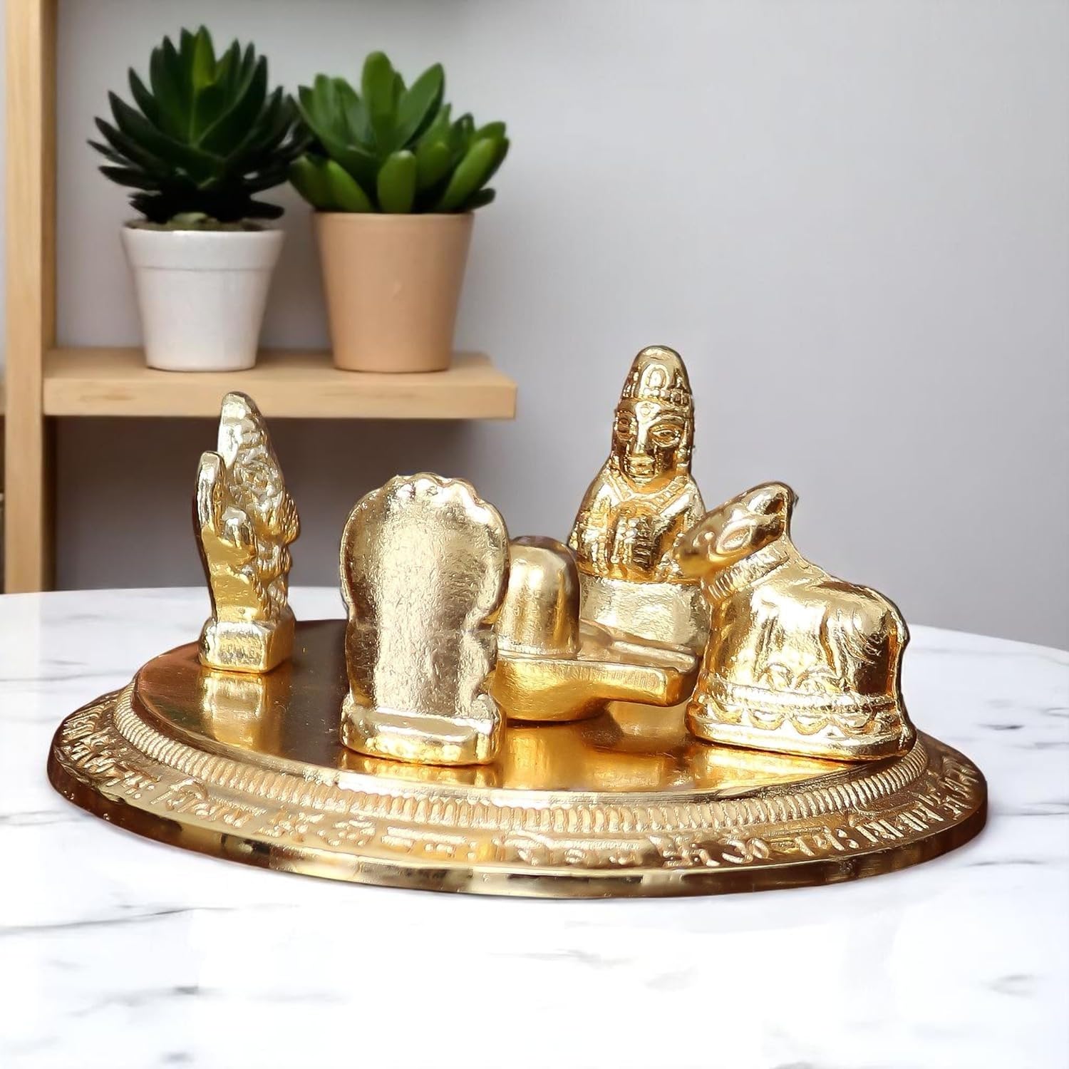 Ani Divine Handcrafted Shiv Parivar Idol With Shivling, Parvati, Ganesh, Kartikeya, Nandi Idol Murti For Temple, Sharavan Puja,