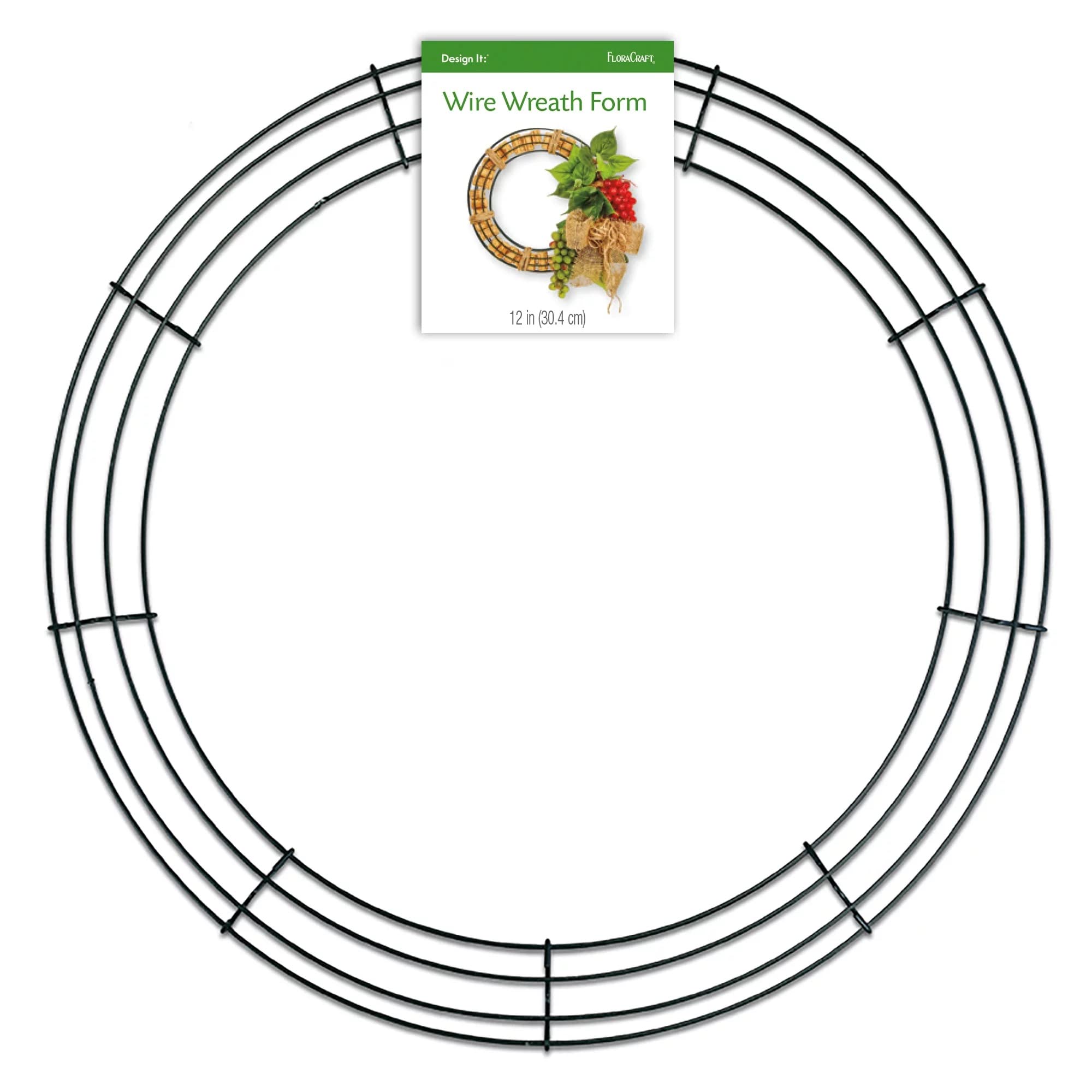 FloraCraft Wire Wreath Form 12 Inch Green