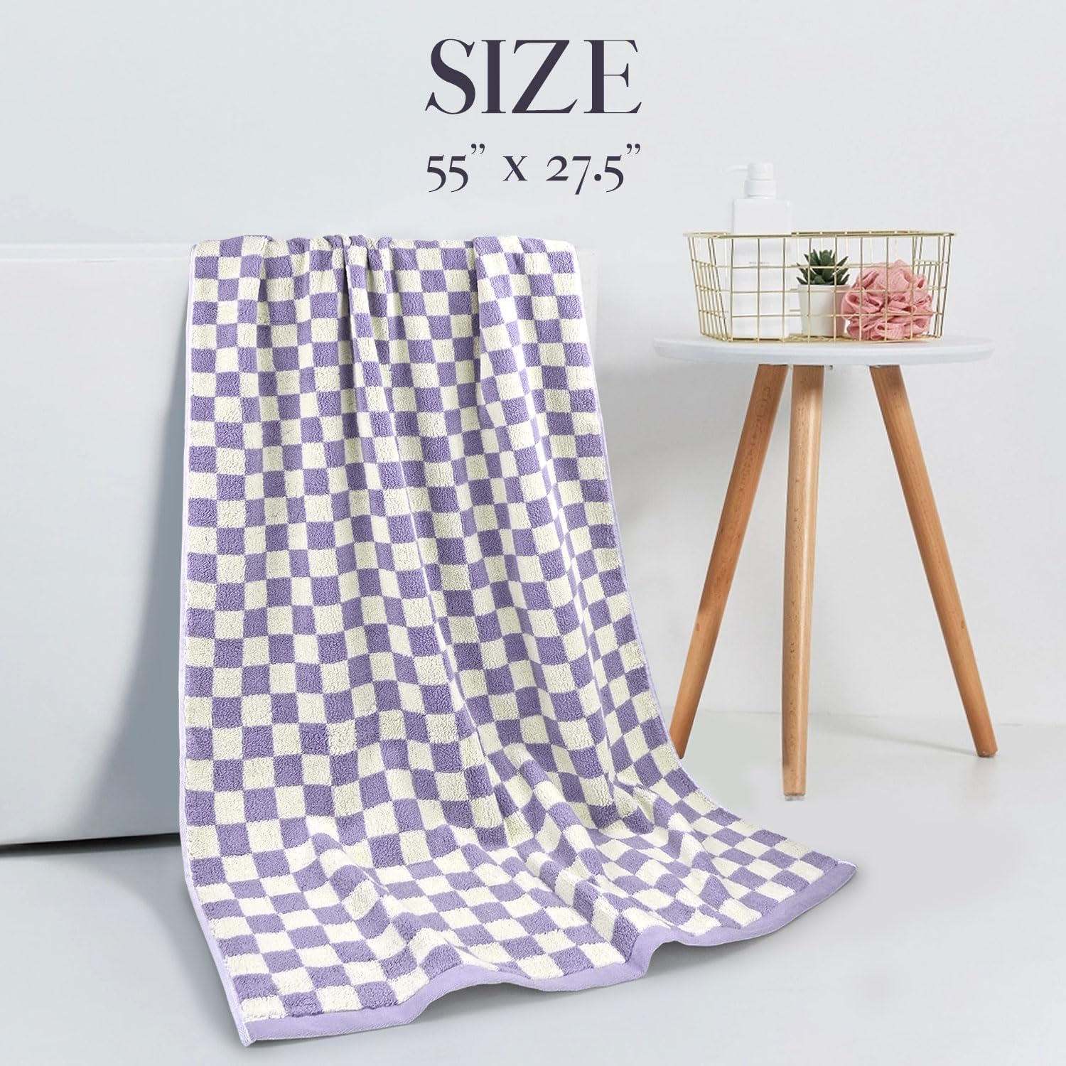 Jacquotha Shower Towels For Bathroom 27.5X55 Inches - Quick Dry Bath Towels Soft Towel(2Pack), Cute Towels Checkered Towels Set