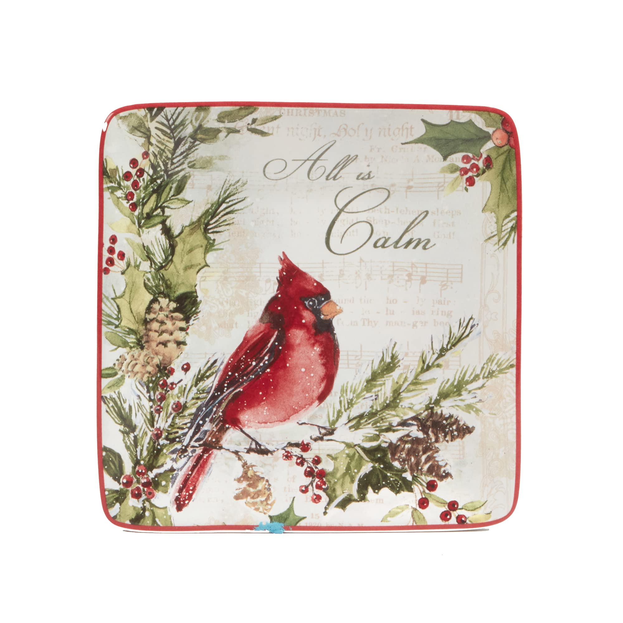 Certified International 6" Canape Plates Set of 4, Multicolor, Ceramic, Model 28976SET4, Small