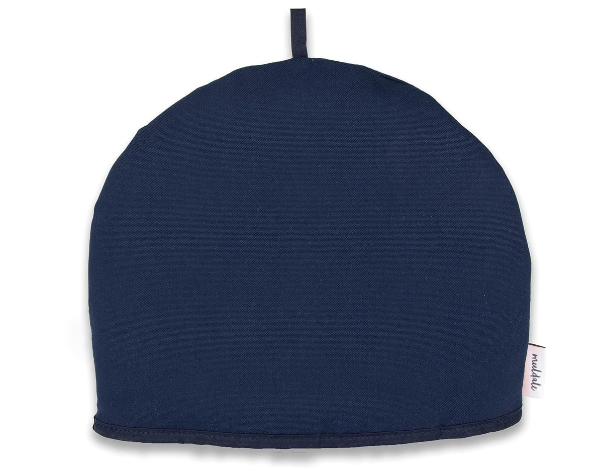 Muldale Large Tea Cozy For Teapot - Oxford Navy - Teapot Cover Insulated 100% Cotton Thick Wadding - Made In England - Tea Cozie