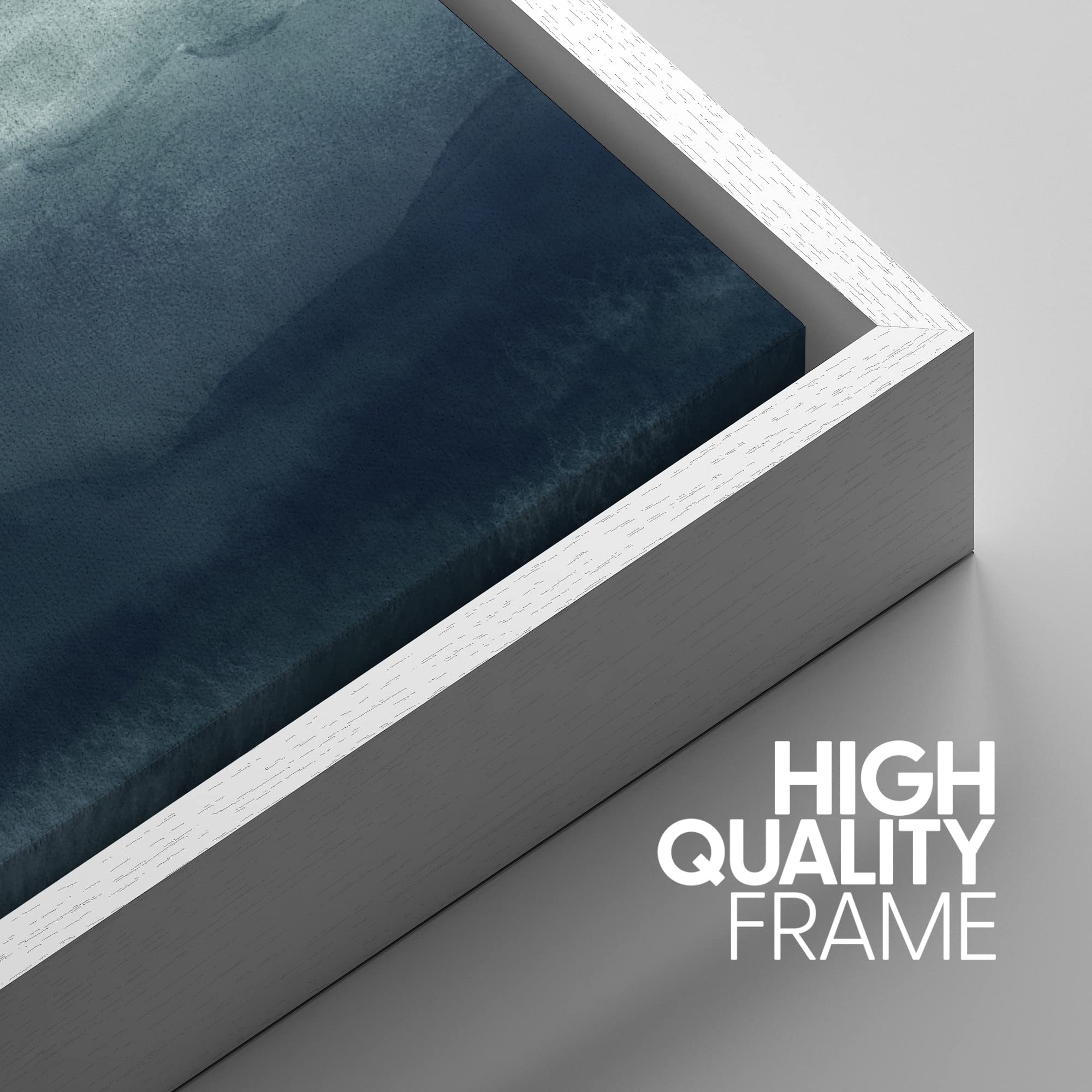 Signwin Framed Canvas Print Wall Art Blue & Green Mountains In Fog Nature Wilderness Illustrations Modern Art Rustic Scenic Rela