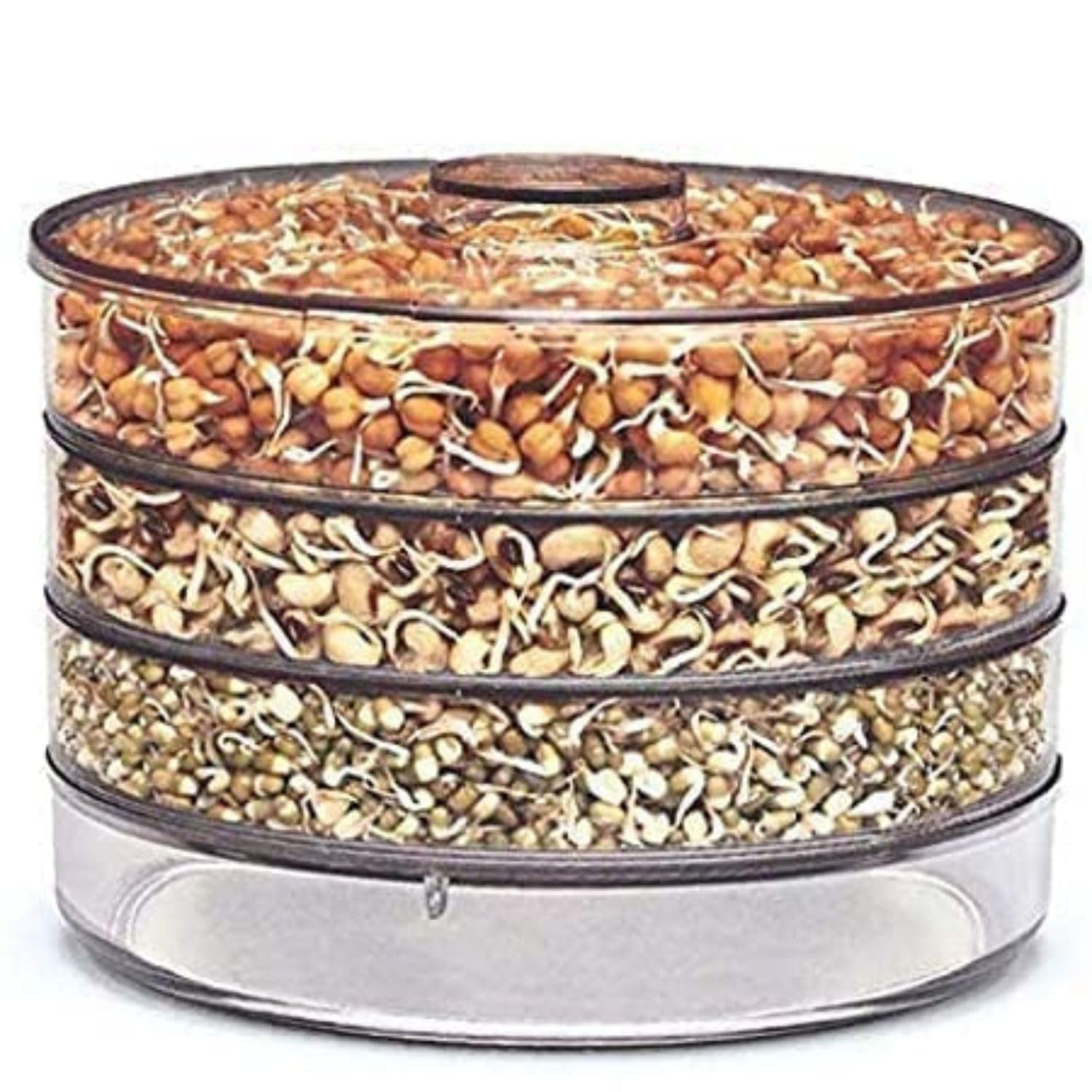 Atharved Sprout Maker Box 4 Layer Plastic Transparent Sprouting Container 500Ml Stackable Sprouting Set For Beans Grains Dal Cha