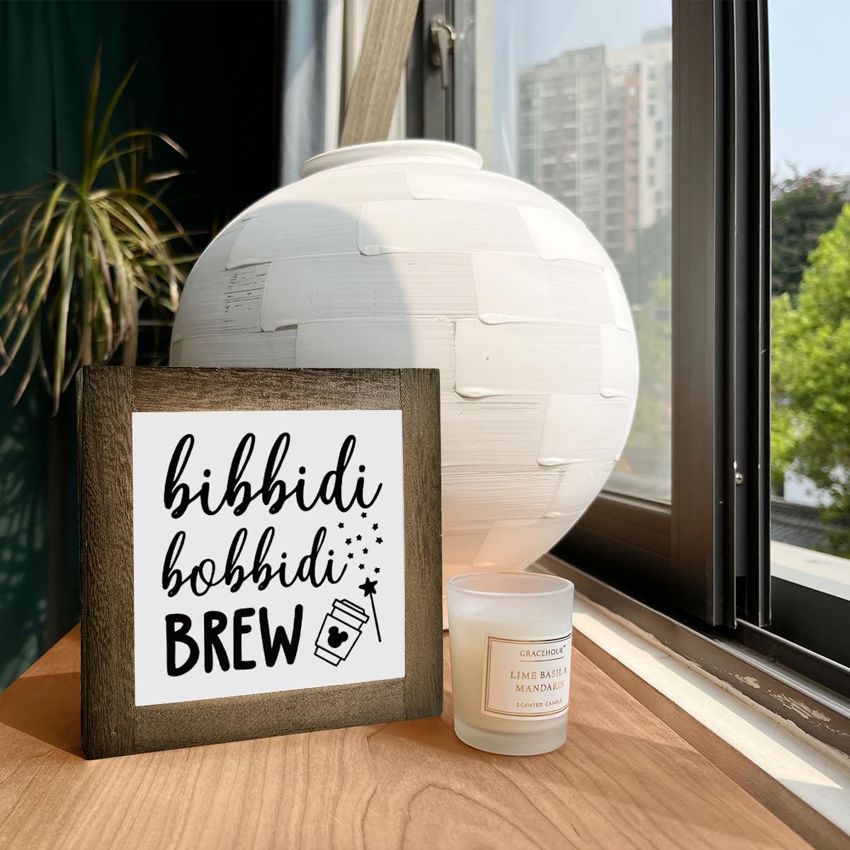 Bippity Boppity Wooden Plaque Sign, Rustic Coffee Table Sign, Kitchen & Home Decor, Tabletop Decor, Coffee & Disney Lover Gift,